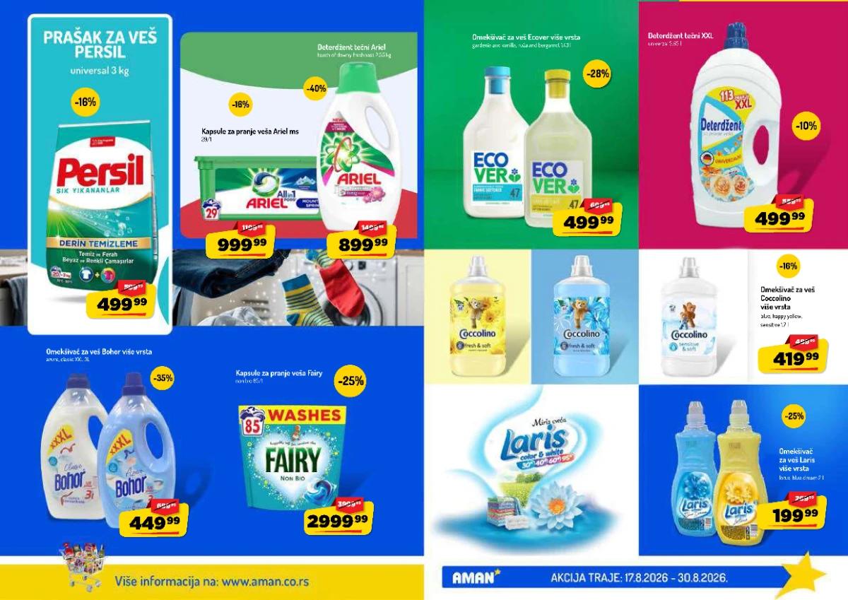 AMAN katalog strana 17 – Ariel, Persil, Fairy, Bohor i omekšivači za veš