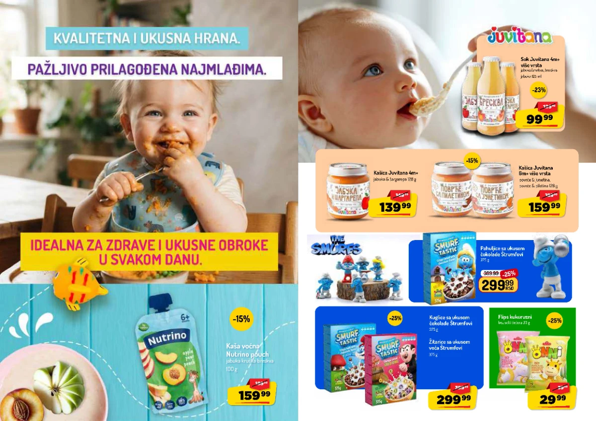 AMAN katalog strana 21 – Juvitana, Štrumfovi i proizvodi namenjeni najmlađima