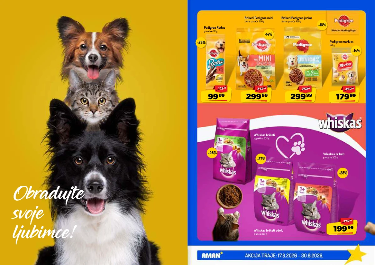 AMAN katalog strana 22 – Pedigree i Whiskas hrana i poslastice za kućne ljubimce