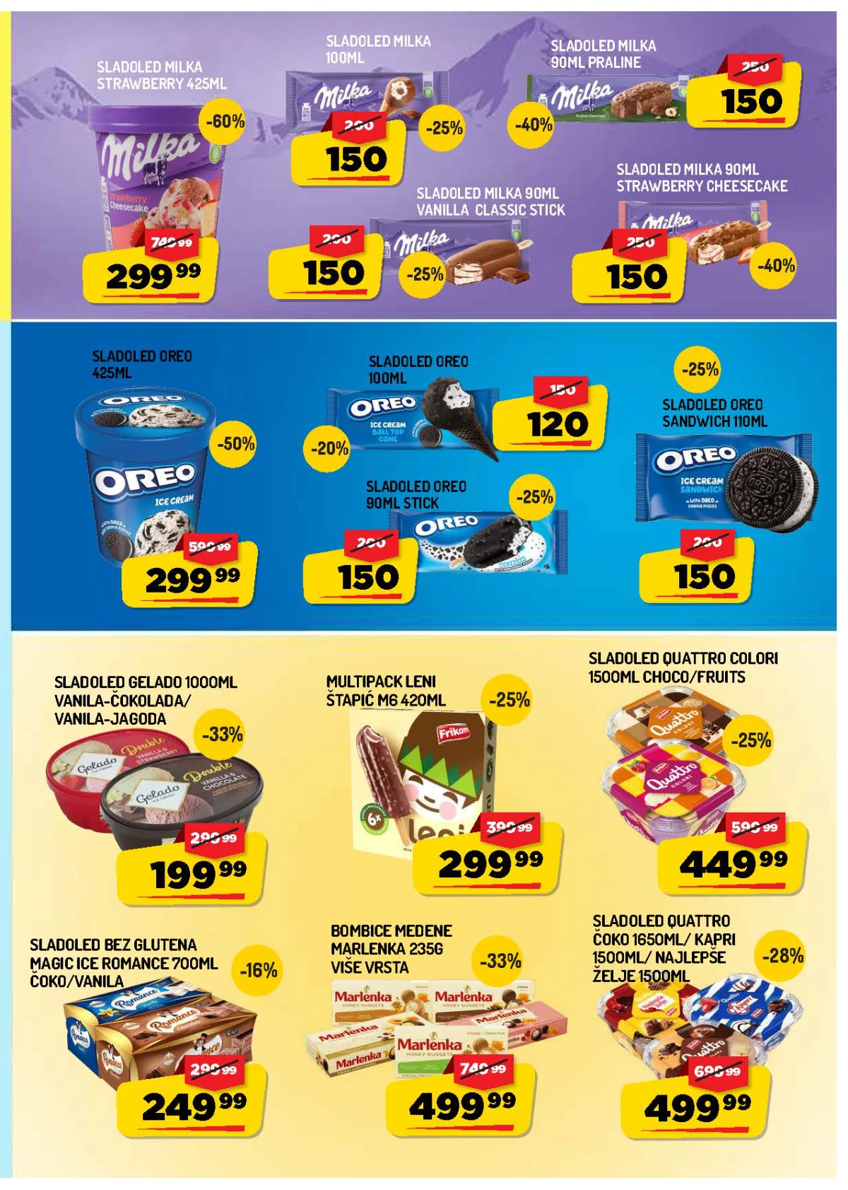 AMAN akcija strana 5 – Milka, Oreo i Frikom sladoledi po sniženim cenama.
