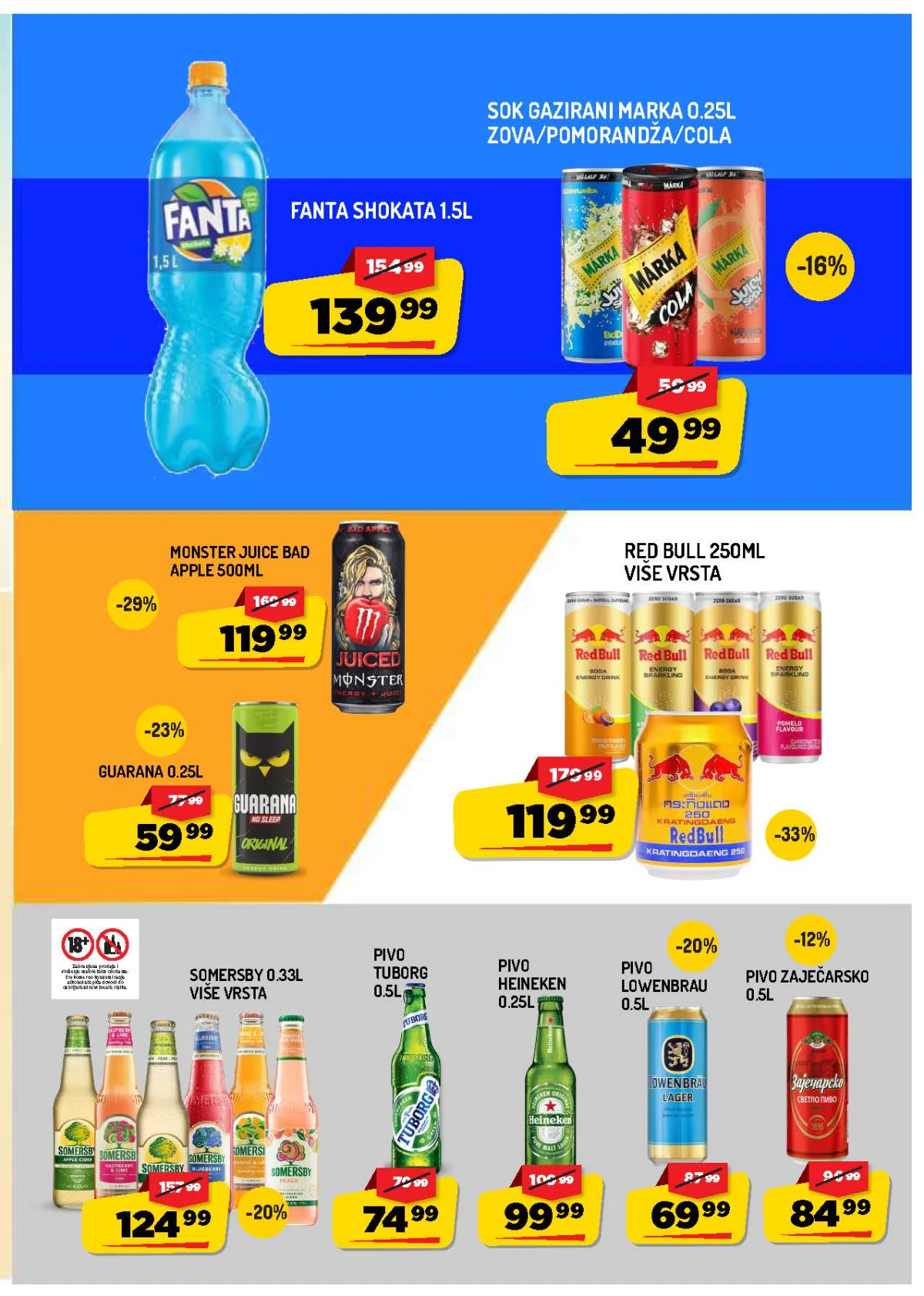 AMAN akcija strana 9 – pivo, energetska i gazirana pića po akcijskim cenama.