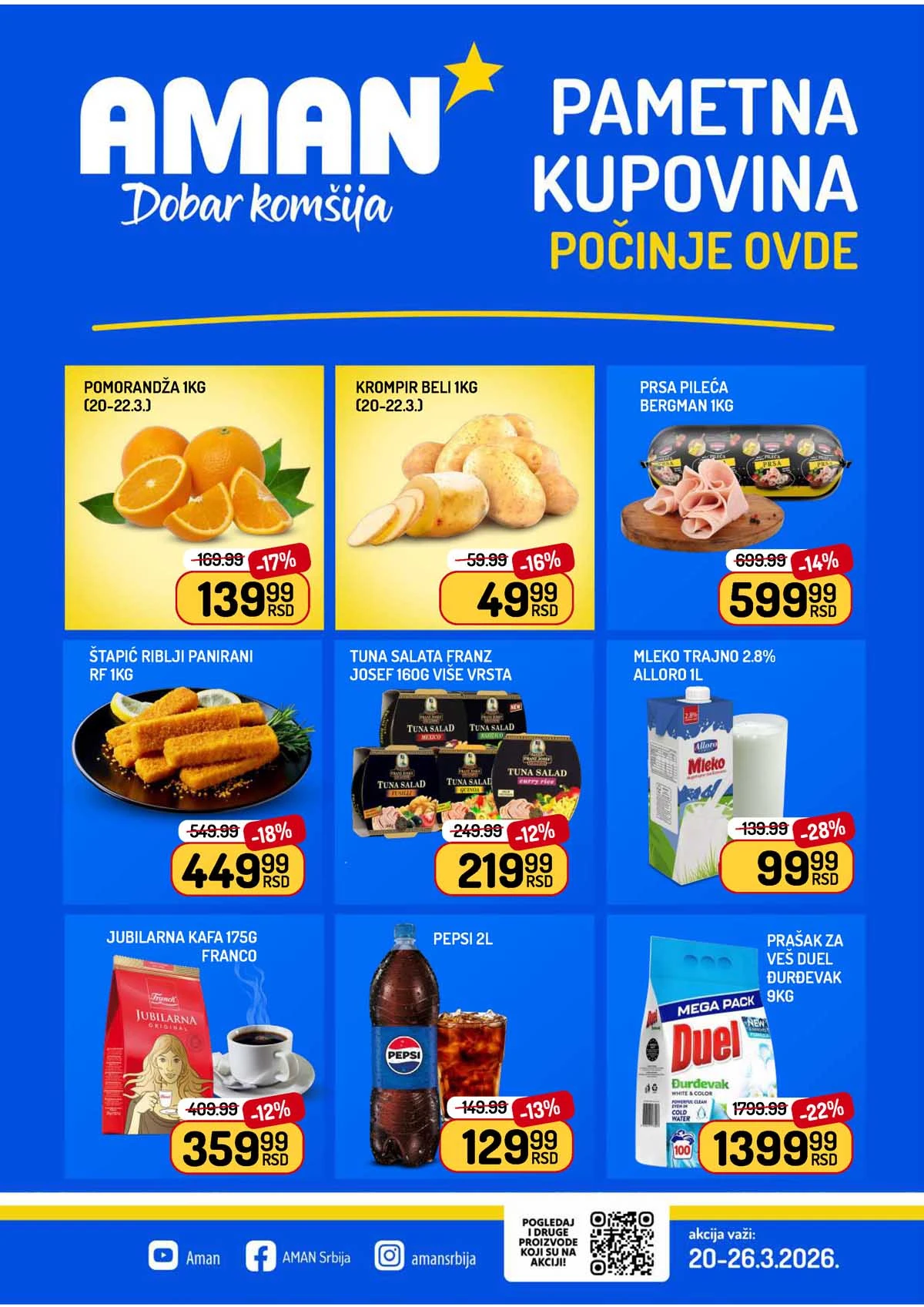 Aman nedeljna akcija – Pametna kupovina počinje ovde uz sniženja do 36% do 26.03.2026 (strana 1)