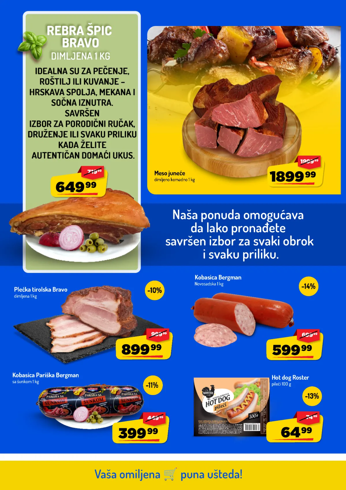 AMAN katalog do 25.10.2026. – dimljeno meso i Bergman kobasice AMAN katalog, strana 4 – dimljeno juneće meso, Bravo plećka i Bergman kobasice