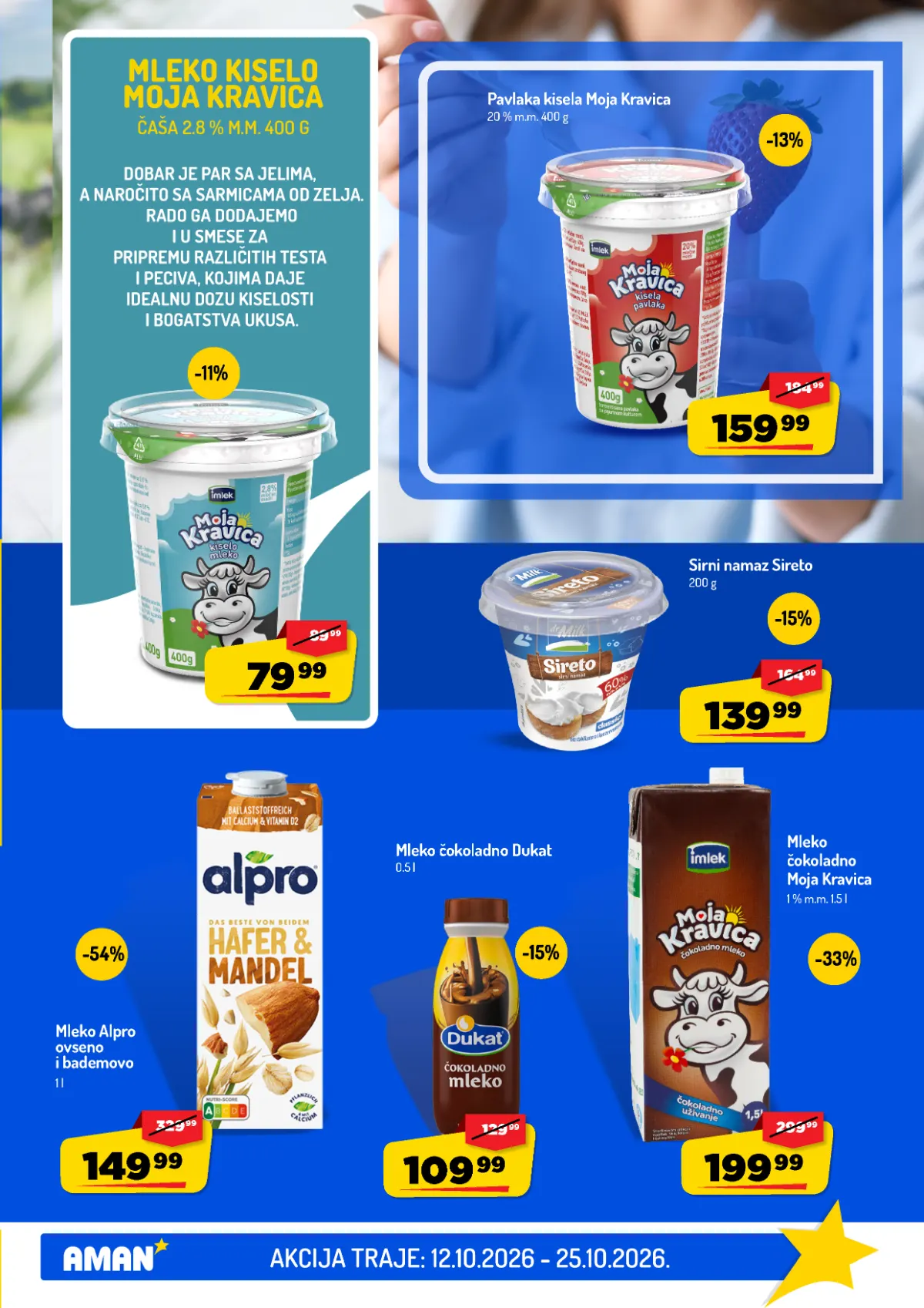 AMAN katalog do 25.10.2026. – Alpro popust 54% AMAN katalog, strana 9 – Alpro ovseni i bademov napitak 149,99 dinara uz popust 54%