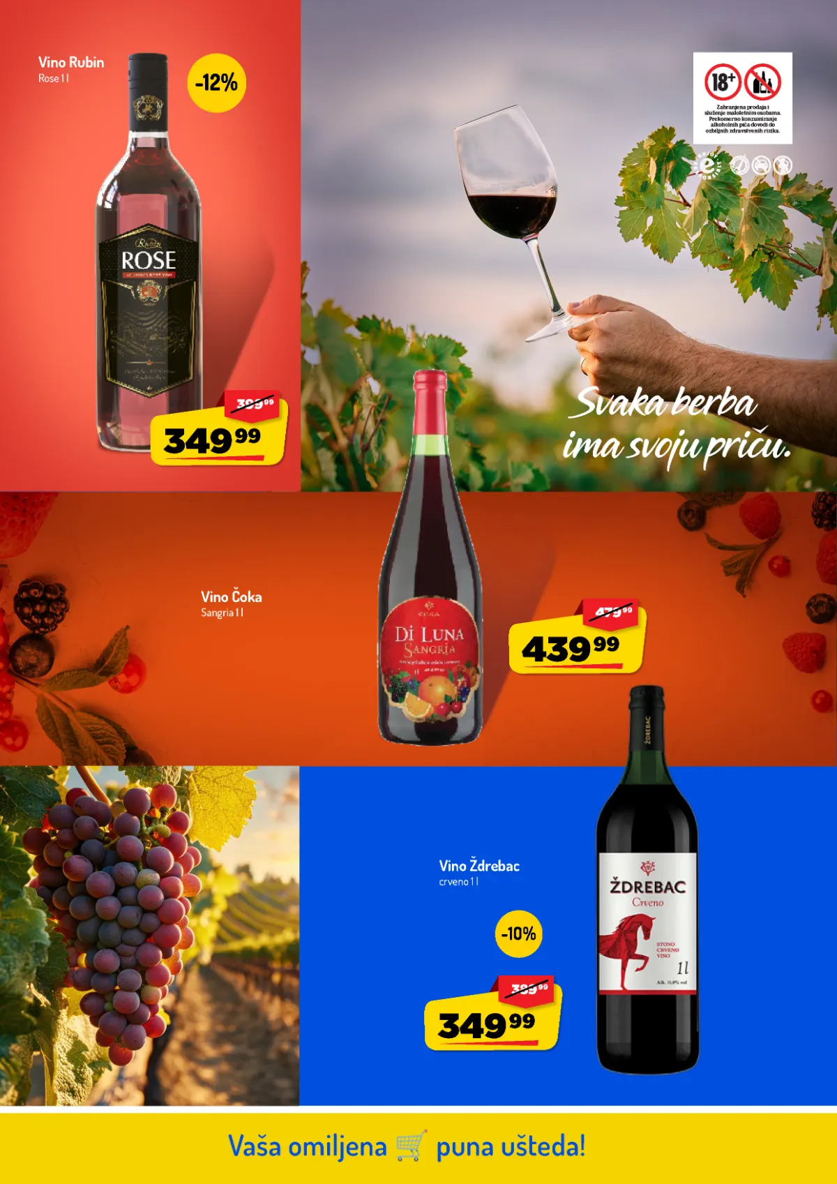AMAN katalog do 25.10.2026. – vina na akciji AMAN katalog, strana 26 – Rubin Rose, Čoka Sangria i Ždrebac crveno vino