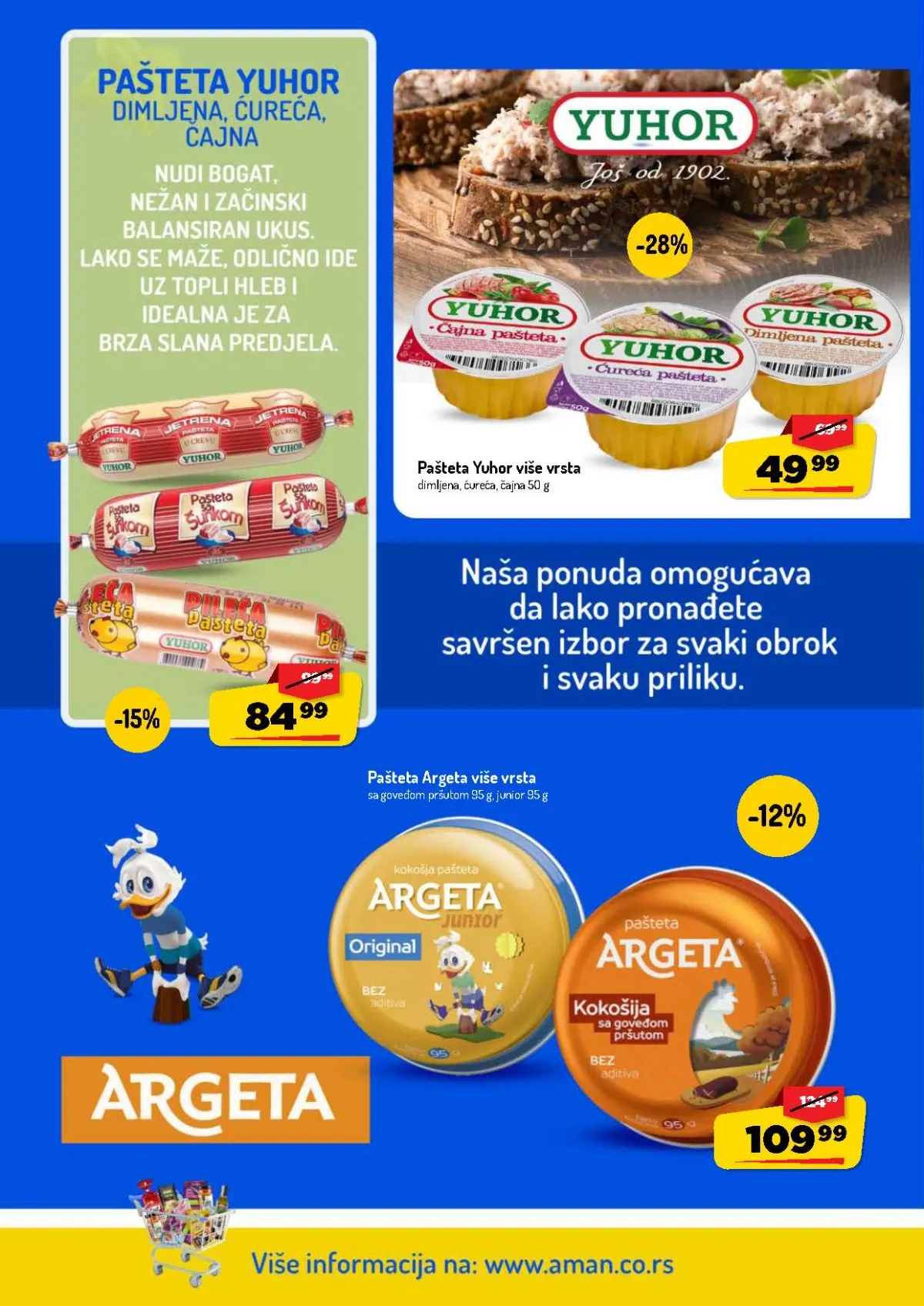 AMAN katalog do 16.08.2026. – Yuhor i Argeta paštete u više ukusa po akcijskim cenama