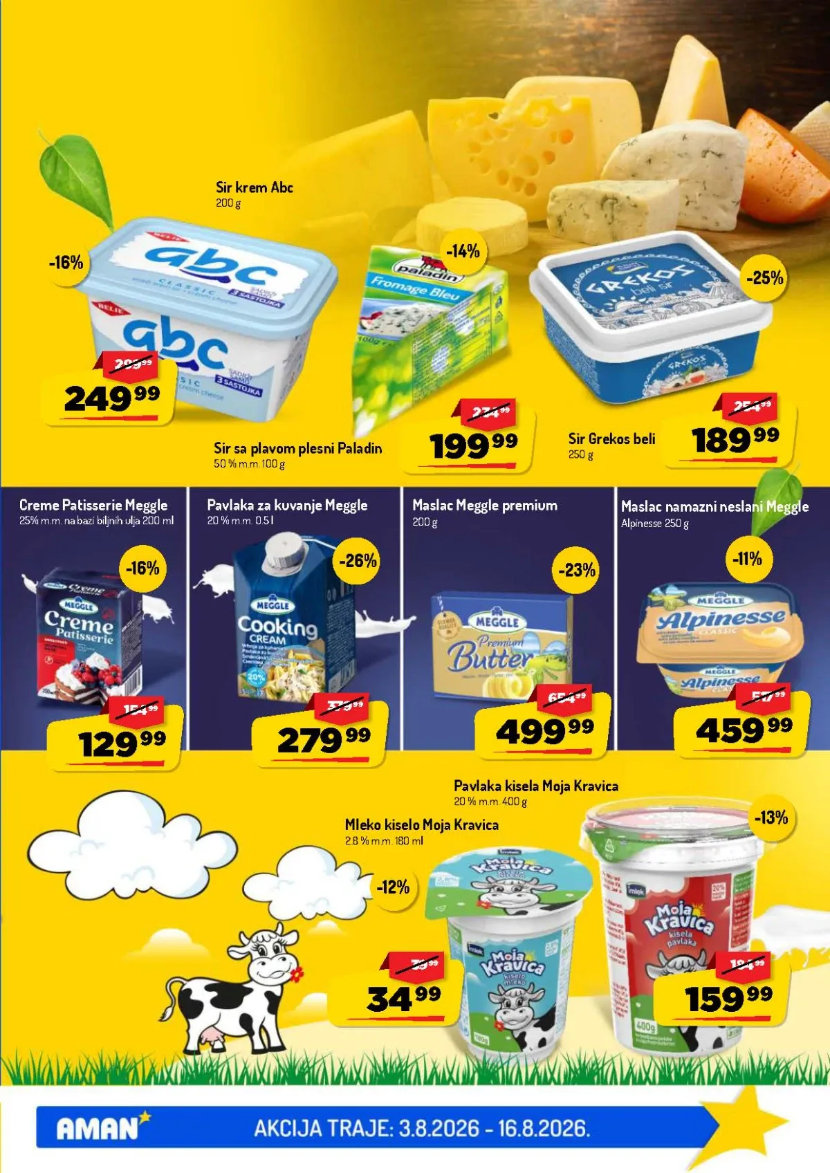 AMAN katalog do 16.08.2026. – Meggle maslac, ABC sir, pavlake i mlečni proizvodi