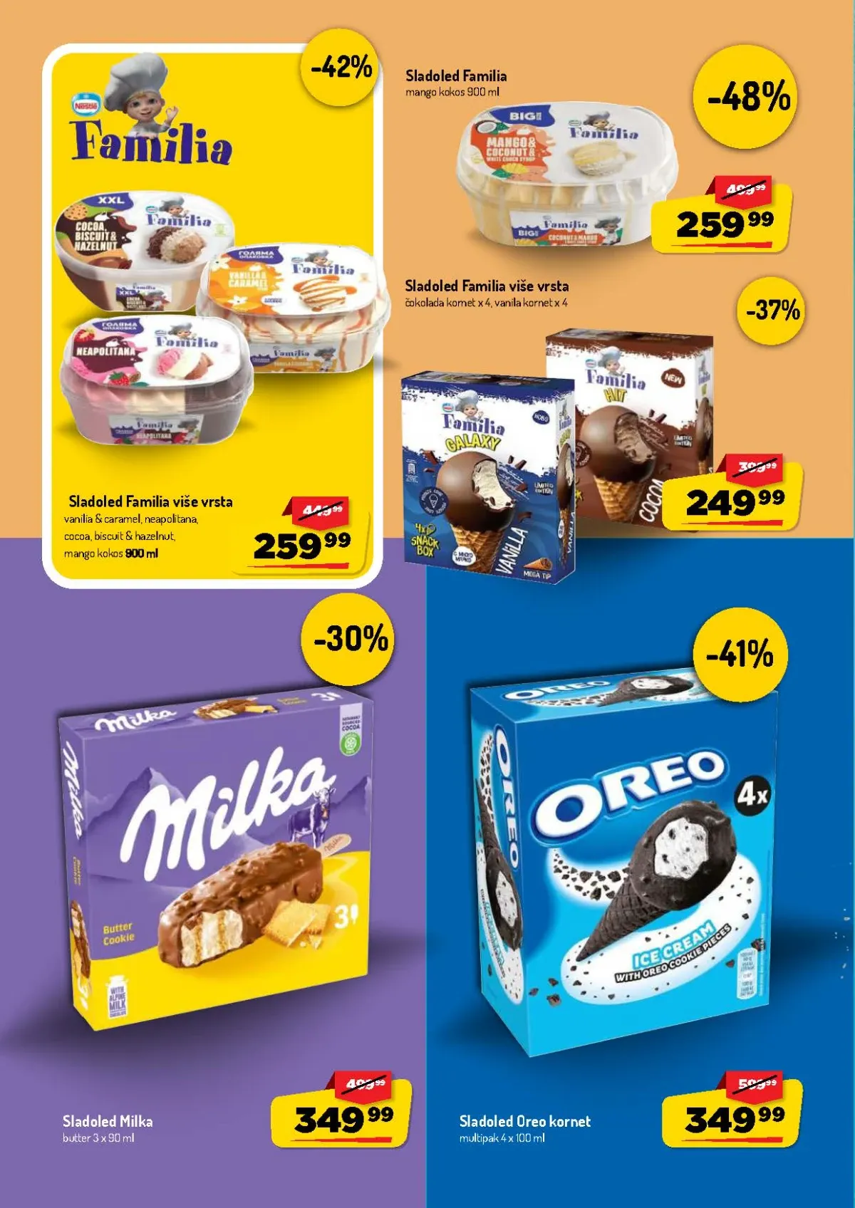 AMAN katalog do 16.08.2026. – Familia, Oreo i Milka sladoledi na akciji