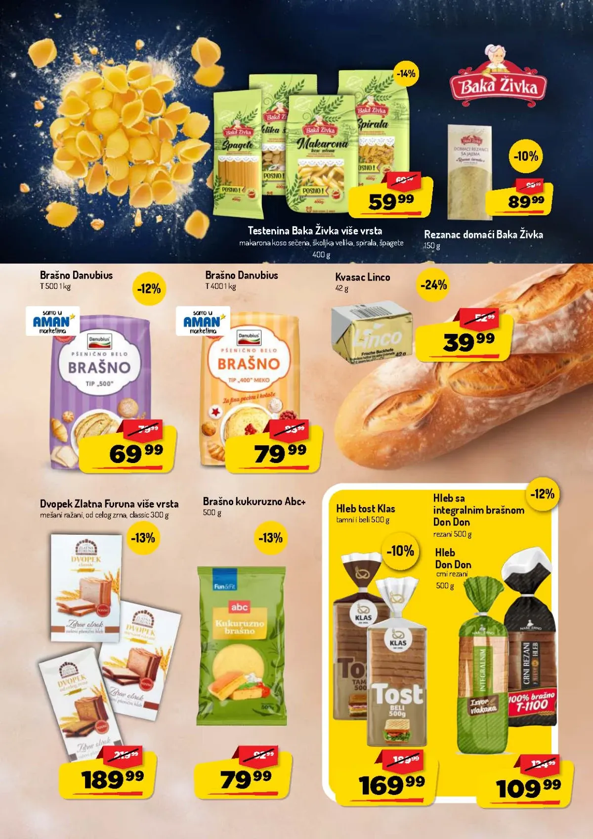AMAN katalog do 16.08.2026. – hleb, brašno, testenina i pekarski proizvodi na akciji