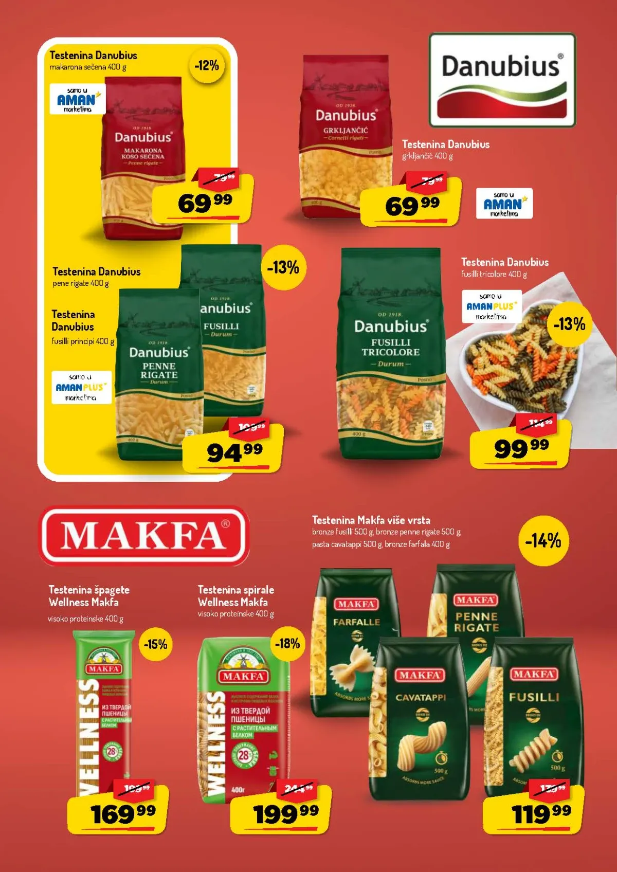 AMAN katalog do 16.08.2026. – Danubius i Makfa testenine na akciji
