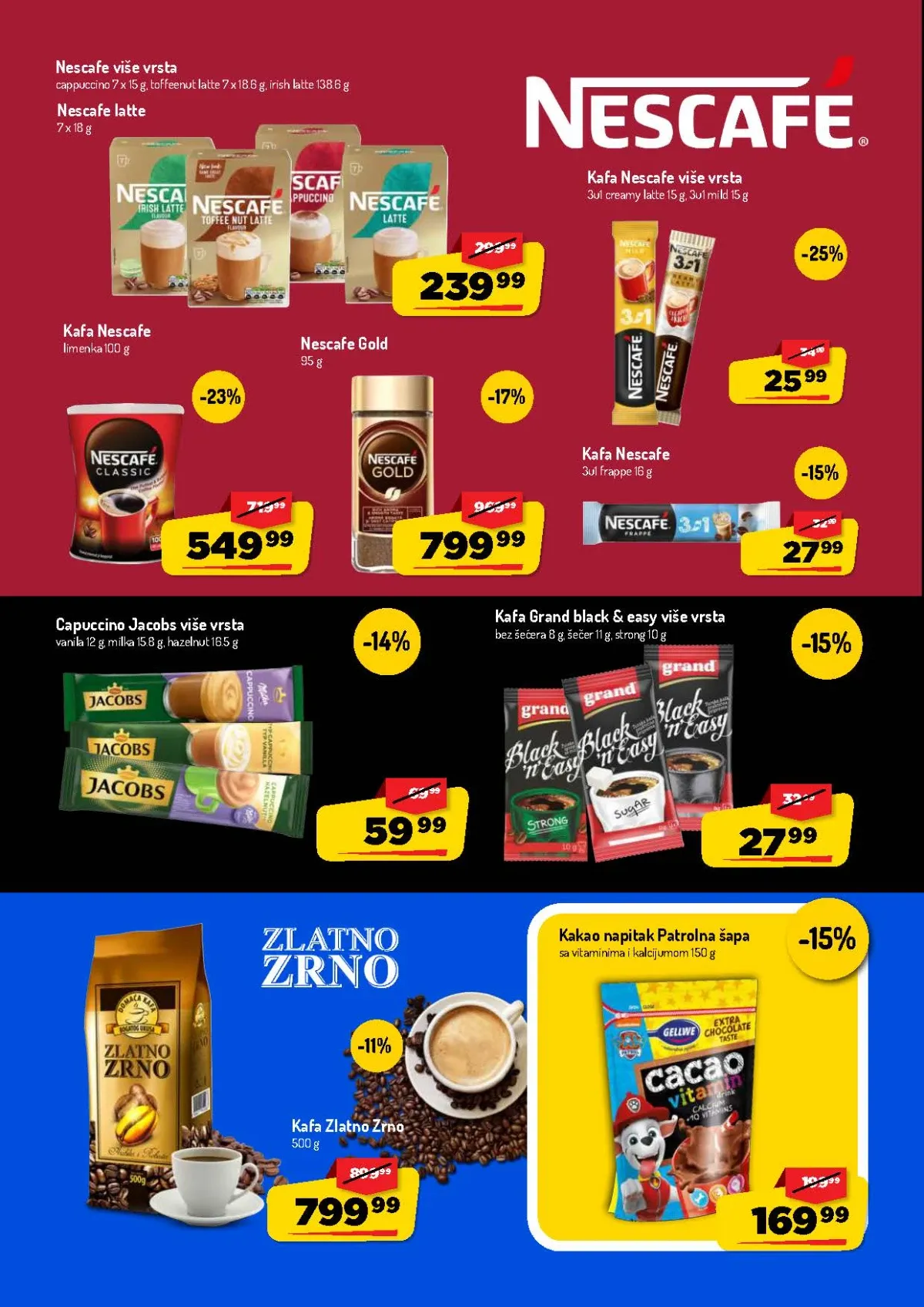 AMAN katalog do 16.08.2026. – Nescafe, Jacobs, Grand i Zlatno Zrno kafa na akciji