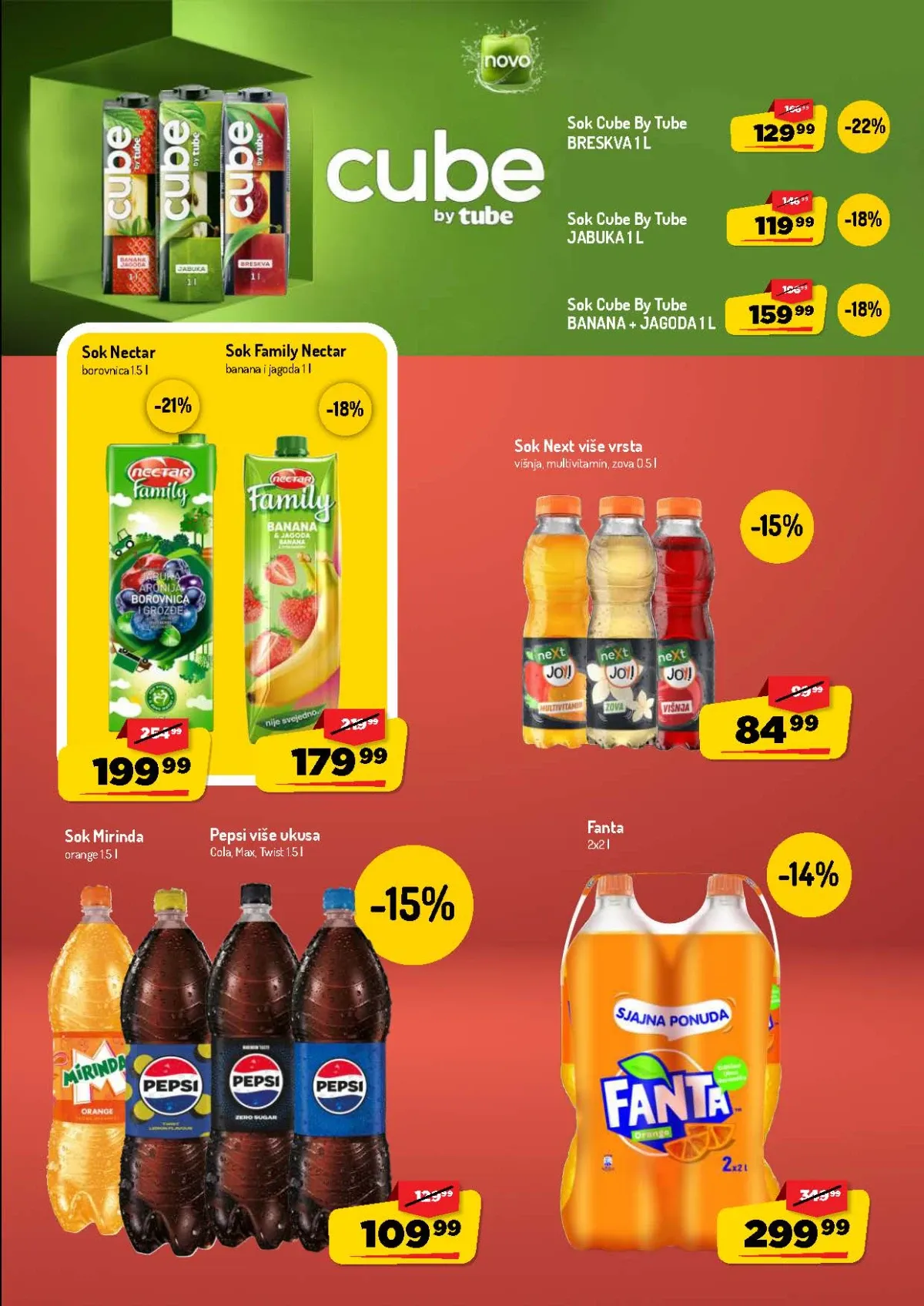 AMAN katalog do 16.08.2026. – Pepsi, Mirinda, Next, Nectar i Cube sokovi na akciji