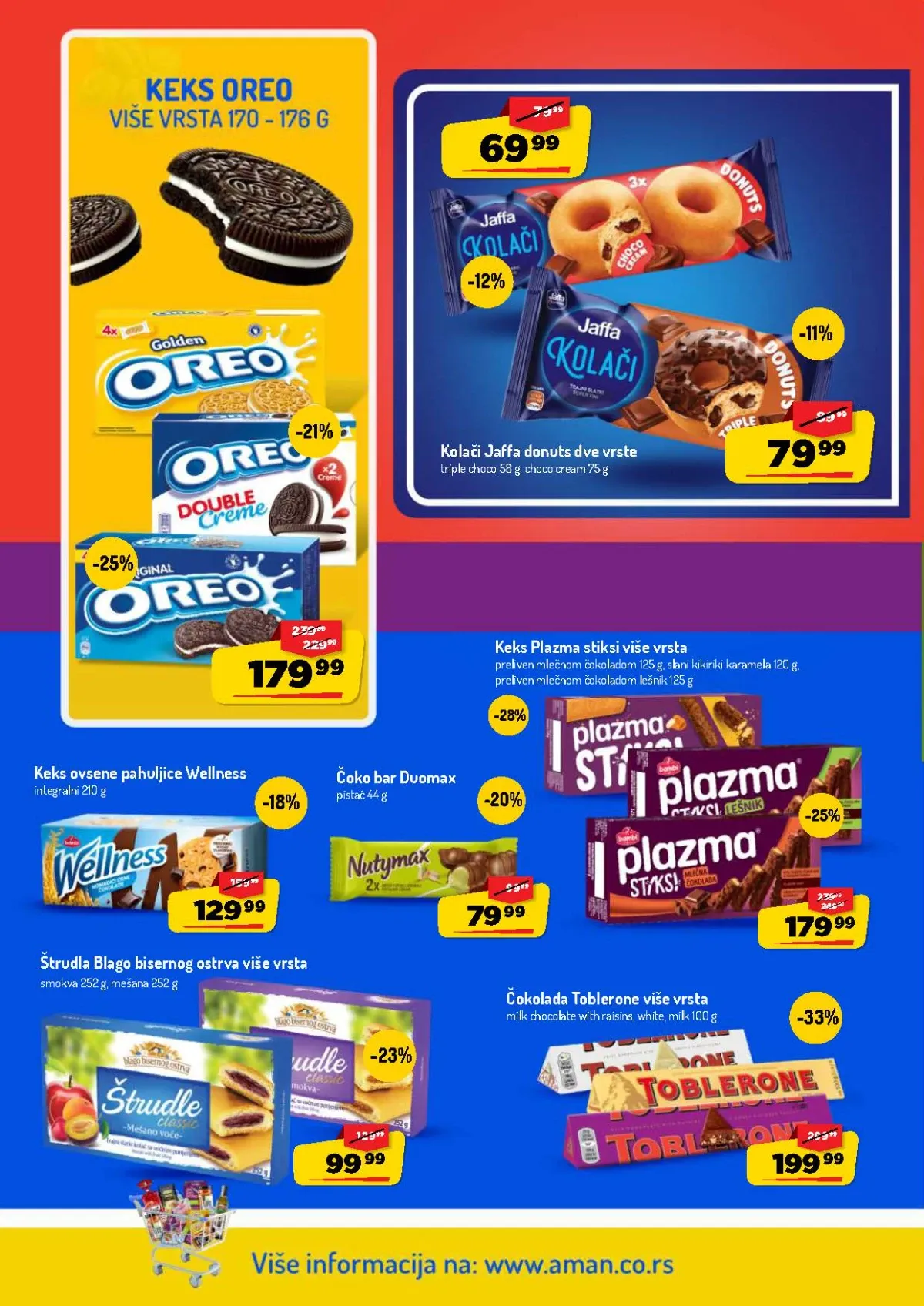 AMAN katalog do 16.08.2026. – Toblerone, Wellness keks, Plazma i Jaffa na akciji