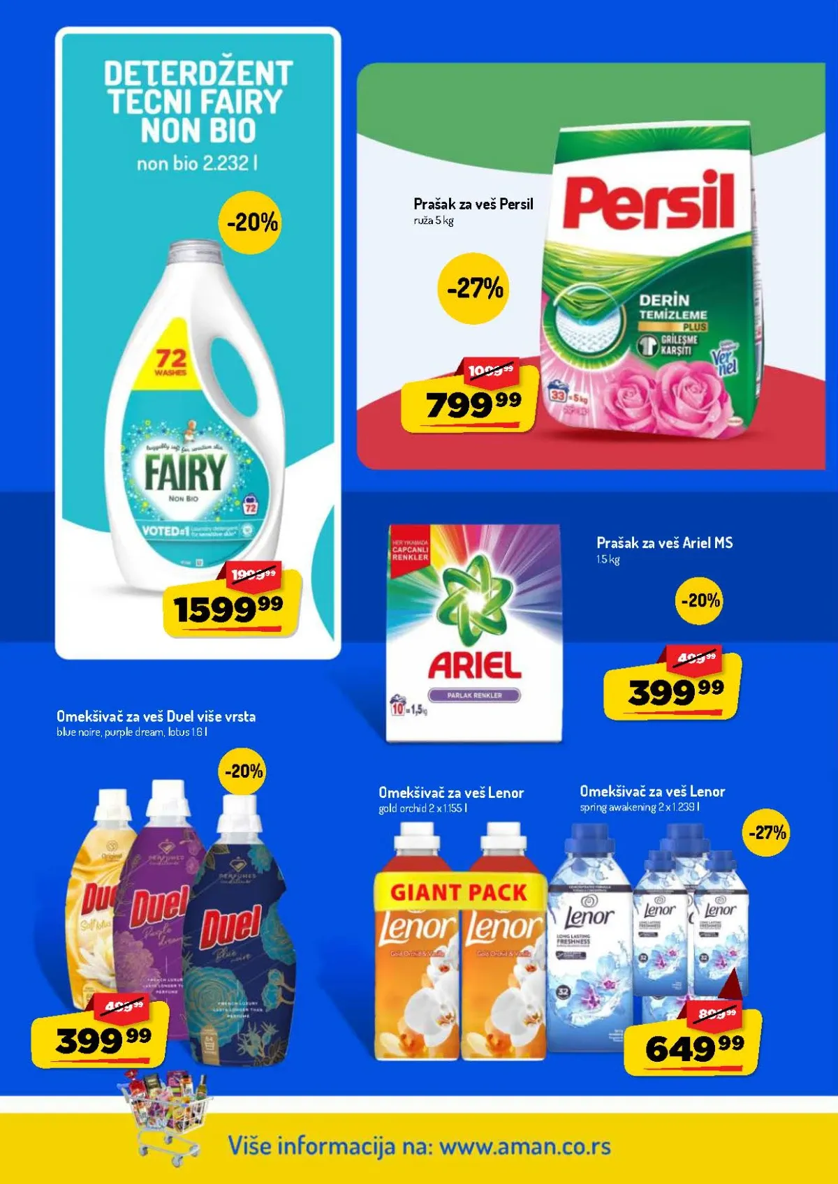AMAN katalog do 16.08.2026. – Ariel, Persil, Lenor i Duel deterdženti i omekšivači na akciji