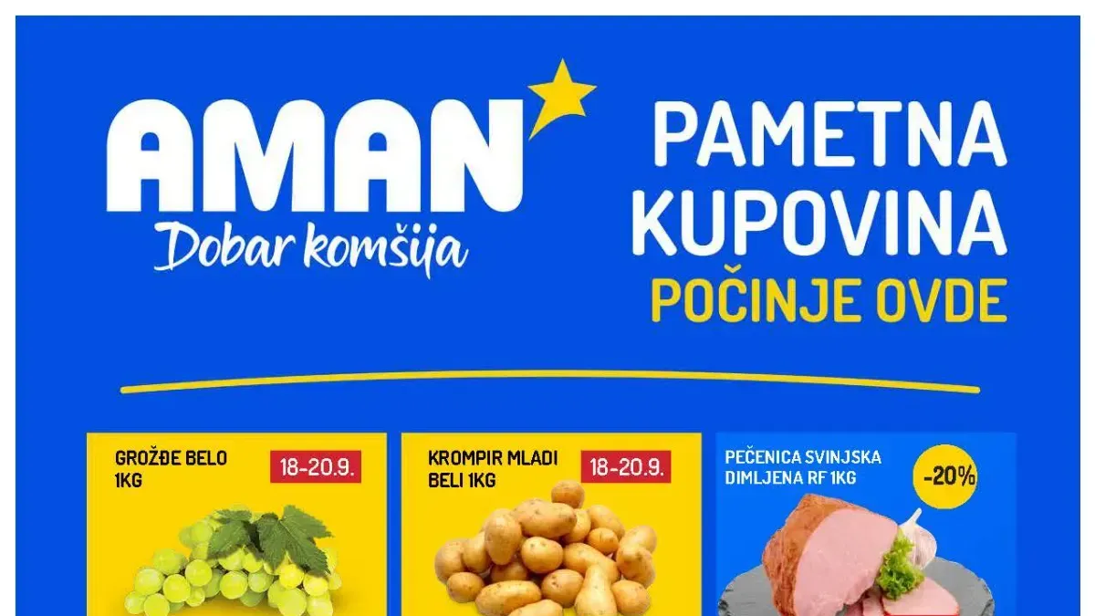 AMAN katalog od 18. do 24.09.2026. – hrana, piće, meso i kućne potrepštine sniženi do 44%