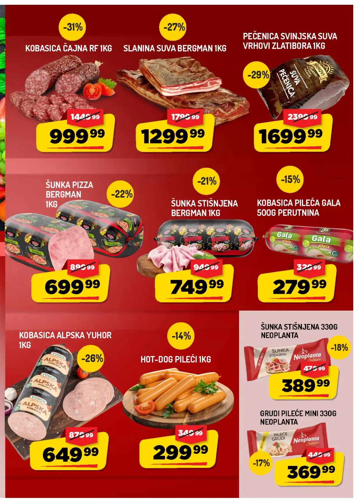 AMAN katalog strana 3 – suhomesnati proizvodi, šunke, kobasice i slanina