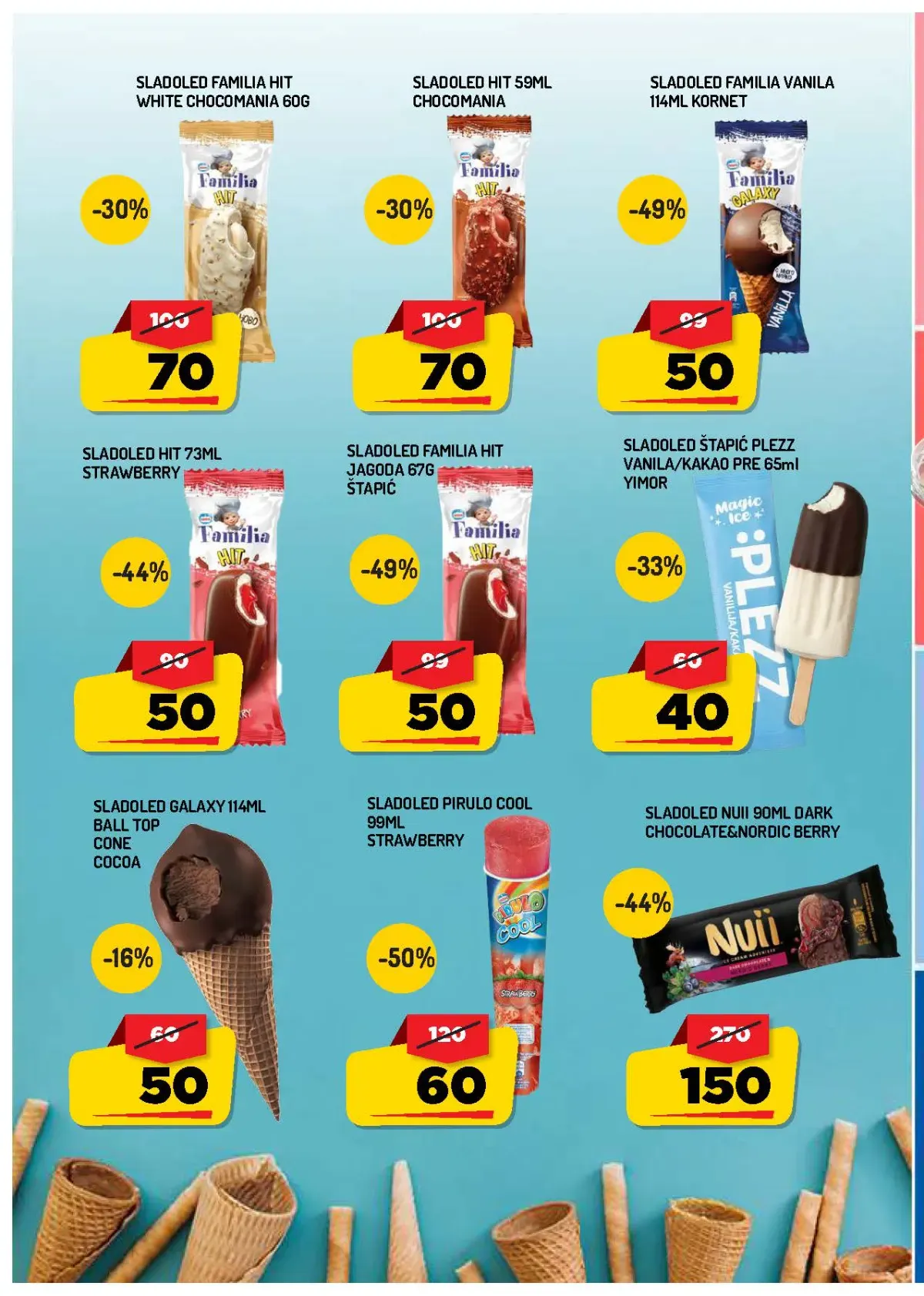 AMAN katalog strana 4 – sladoledi Familia, Pirulo, Nuii i PLEZZ sniženi do 50%