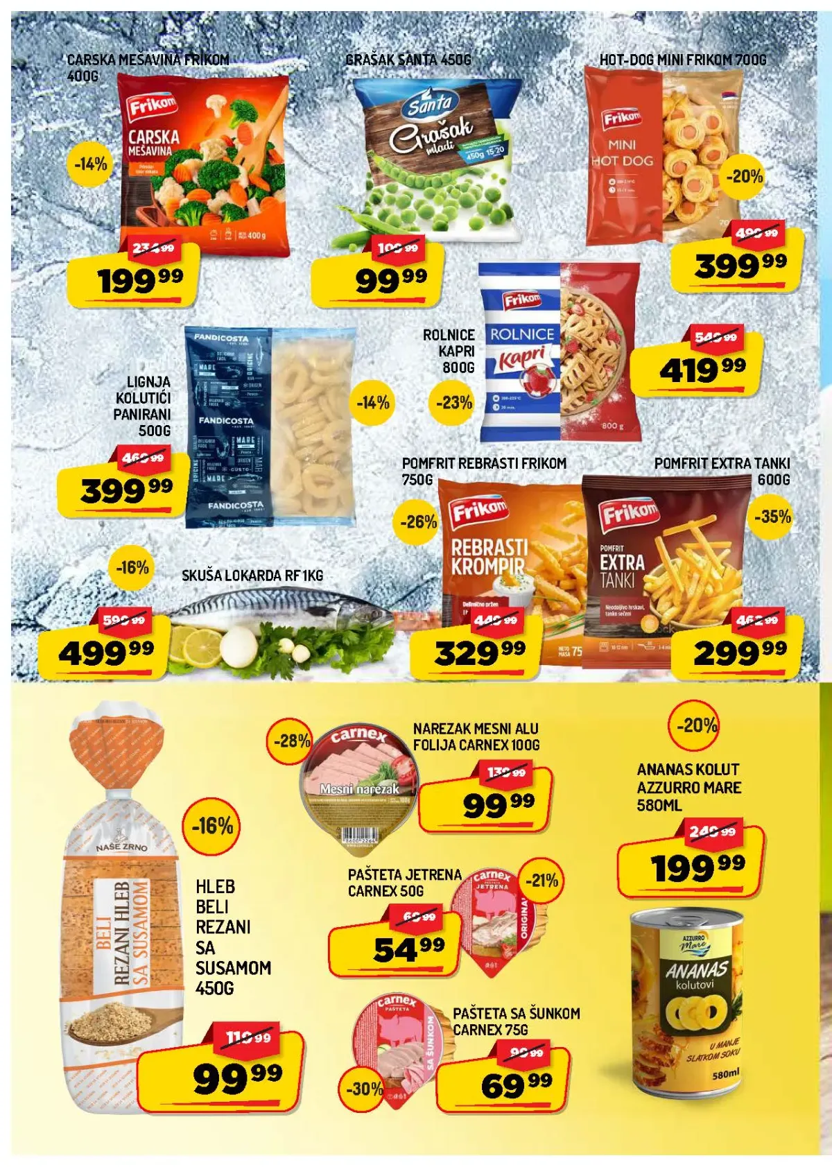 AMAN katalog strana 6 – zamrznuta hrana, riba, pomfrit, paštete i mesni narezak