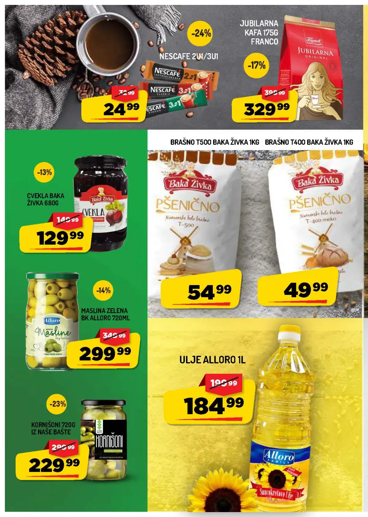 AMAN katalog strana 8 – kafa, brašno, ulje, cvekla, masline i kornišoni