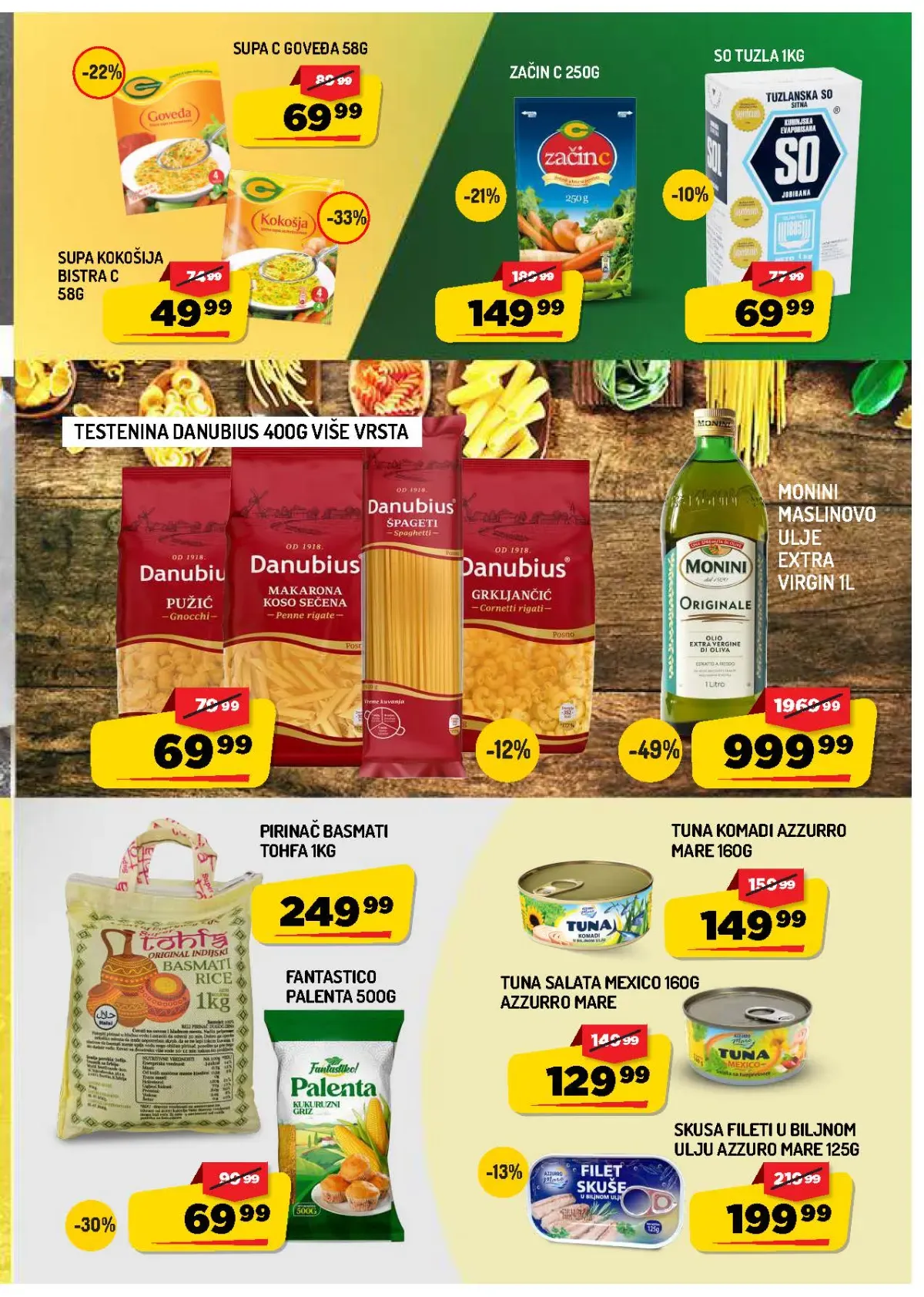 AMAN katalog strana 9 – supe, začini, testenina, pirinač, palenta, tuna i maslinovo ulje
