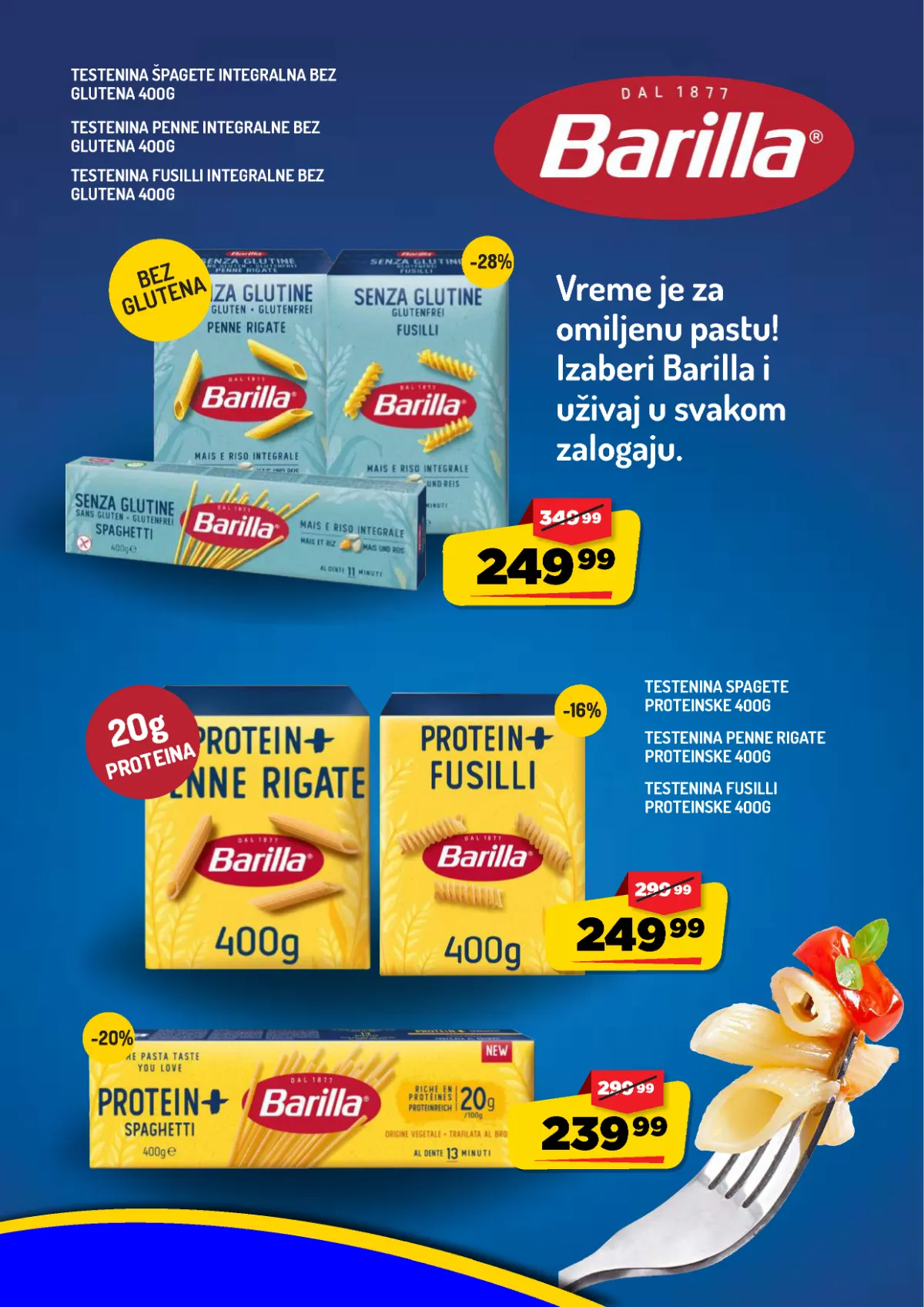AMAN katalog strana 2 – Barilla bezglutenske i proteinske testenine na akciji od 21. do 31.10.2026.