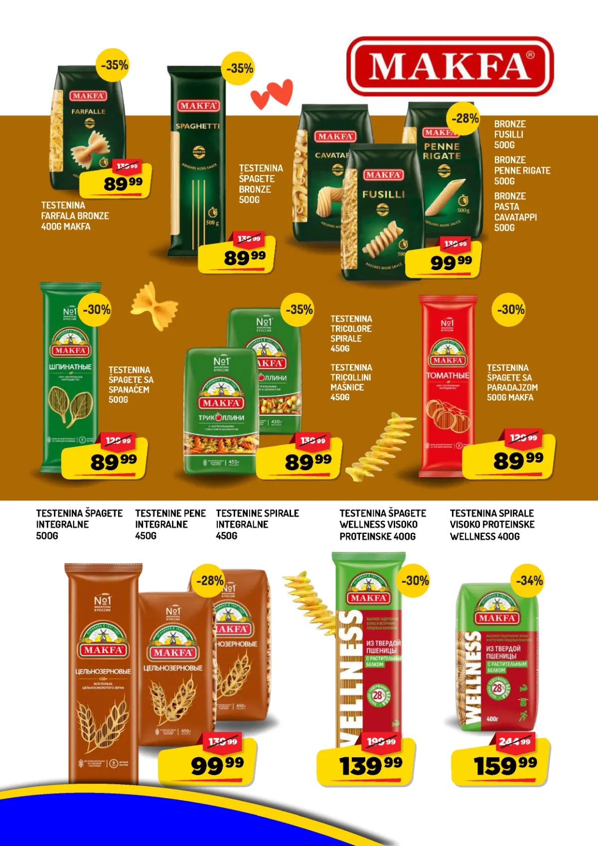 AMAN katalog strana 4 – Makfa testenine, špageti, farfalle, fusilli i integralna pasta uz popuste do 35%