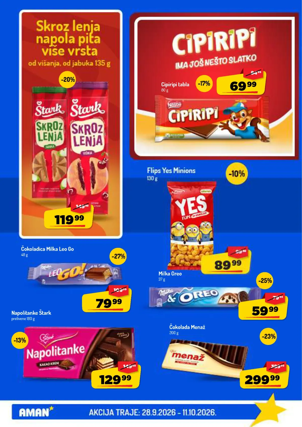 AMAN katalog – strana 25 AMAN katalog do 11.10.2026. – strana 25, čokolade i napolitanke