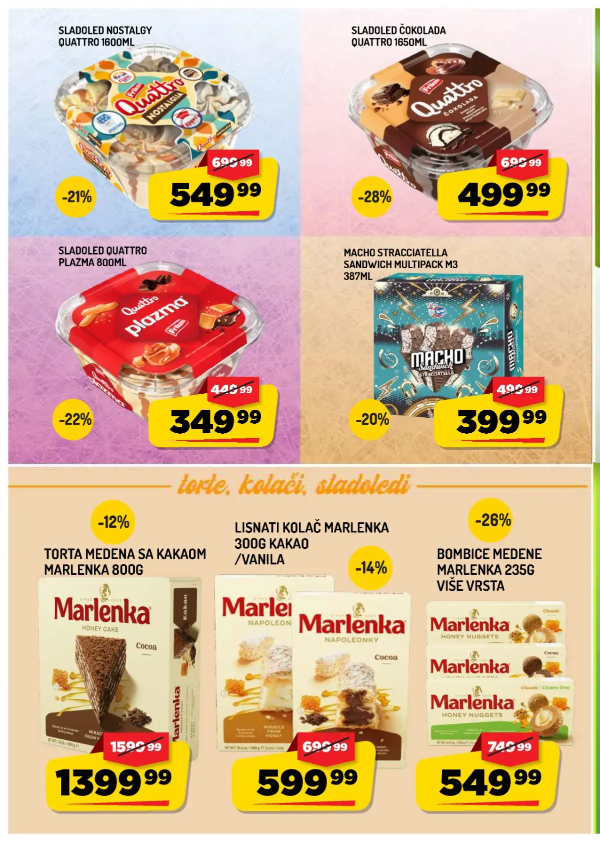 AMAN katalog strana 6 – sladoled, kolači i Marlenka na akciji