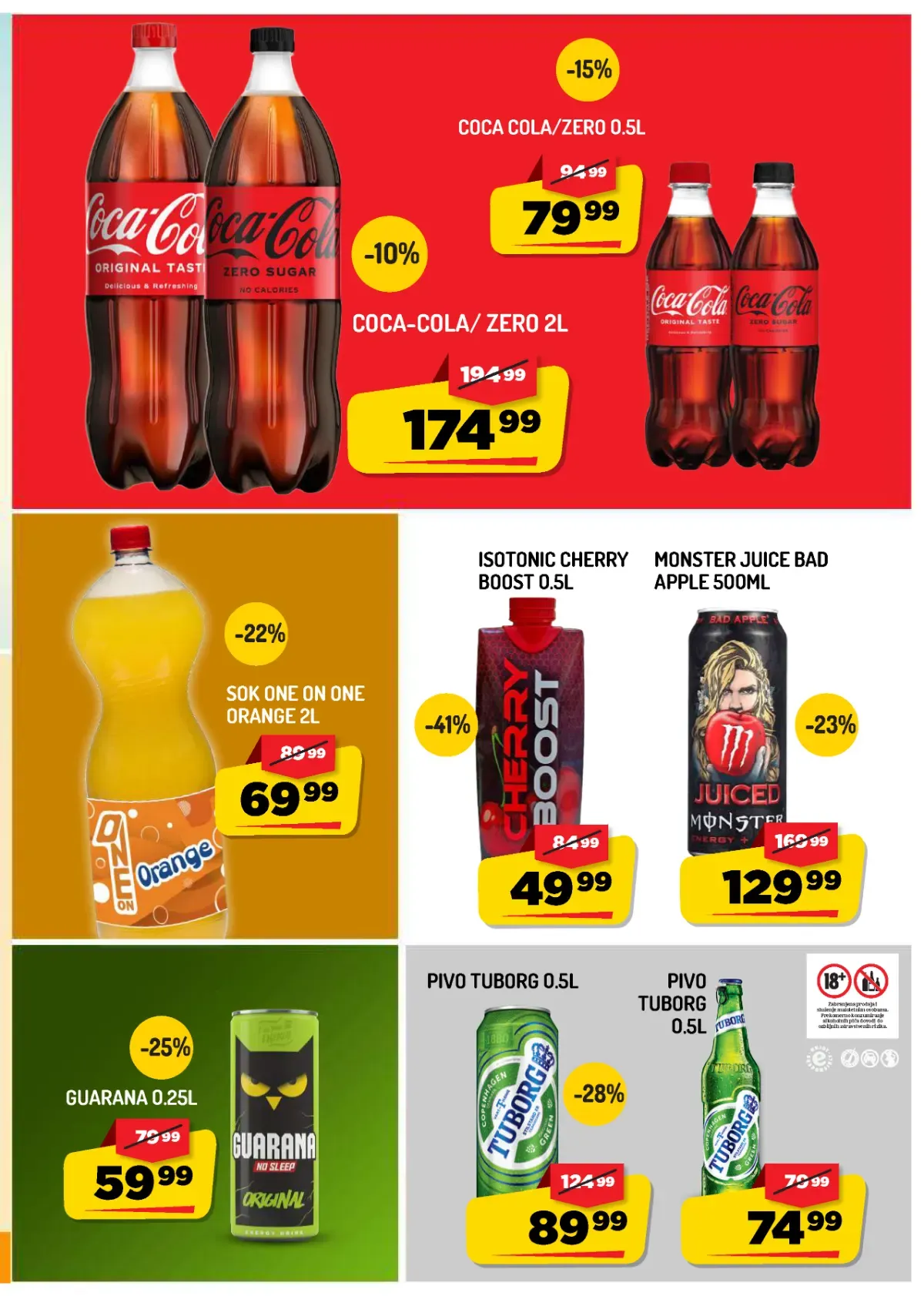 AMAN katalog strana 13 – Coca-Cola, sokovi, energetska pića i pivo