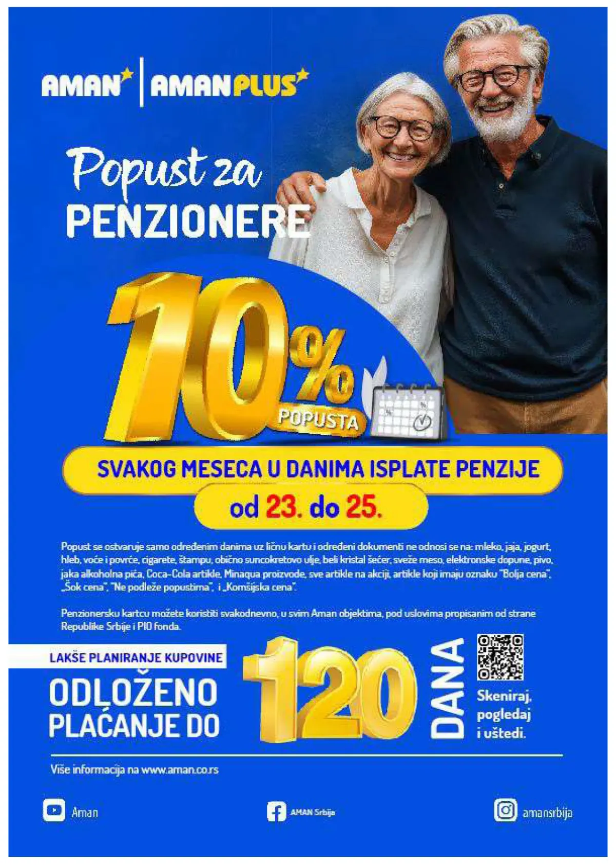 AMAN Plus pogodnosti za penzionere – 10% popusta i odloženo plaćanje