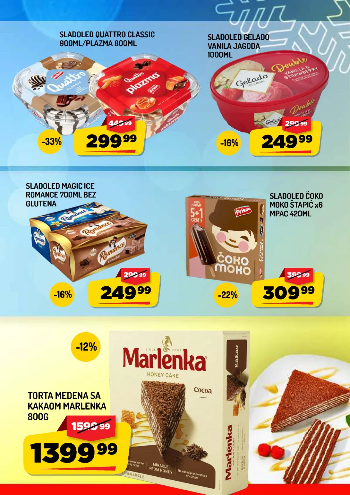 AMAN katalog do 03.09.2026. – Quattro sladoled i Marlenka medena torta na akciji