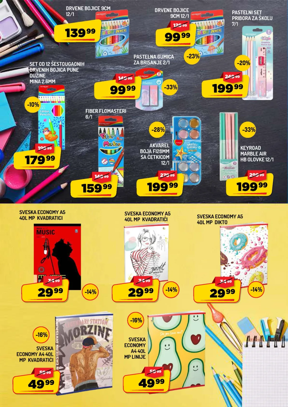 AMAN katalog do 03.09.2026. – drvene bojice i pastelni set školskog pribora na akciji