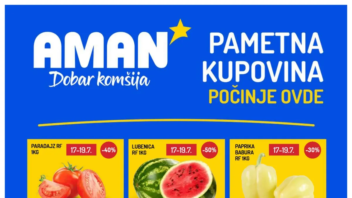 Aman katalog od 17. do 23.07.2026. sa popustima do 60% na stotine proizvoda.