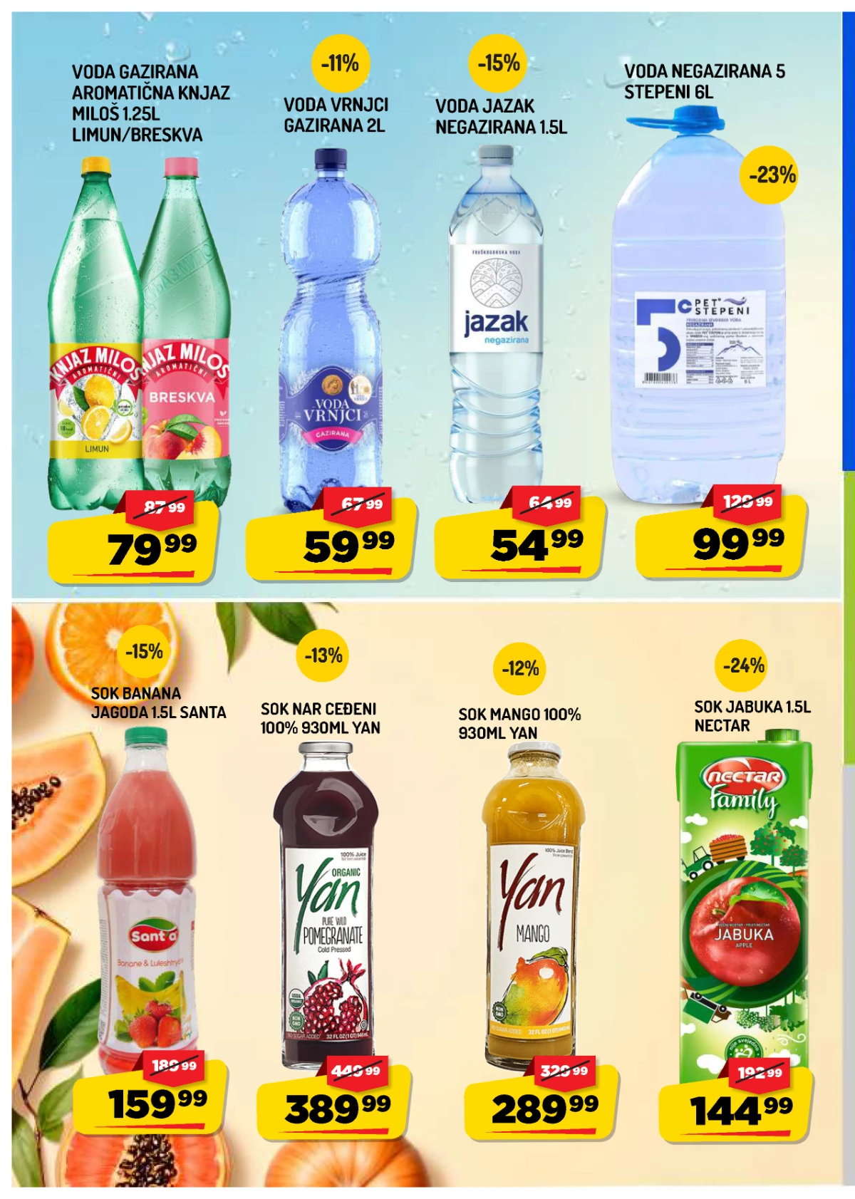 Aman katalog strana 8 – voda, sokovi i osvežavajuća pića po sniženim cenama.