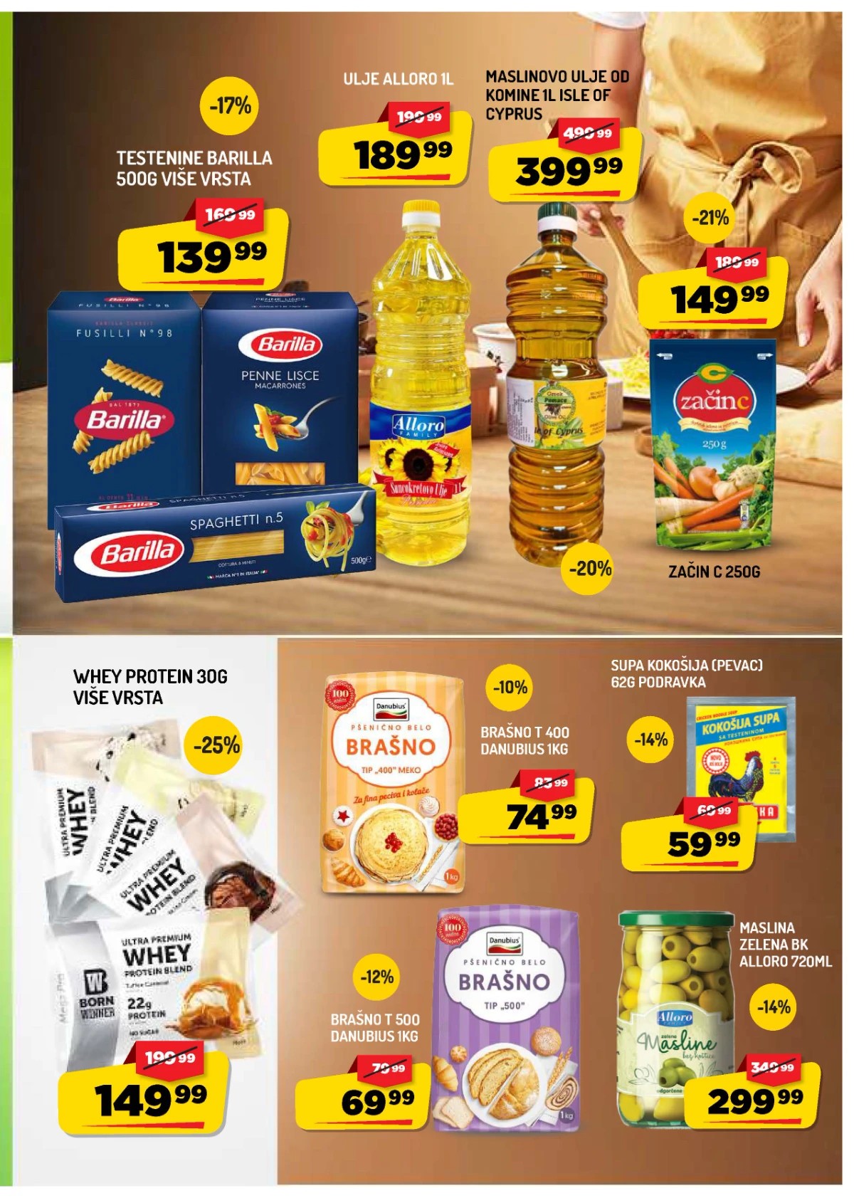 AMAN katalog – ulje, Barilla testenina, brašno, masline i začini na akciji