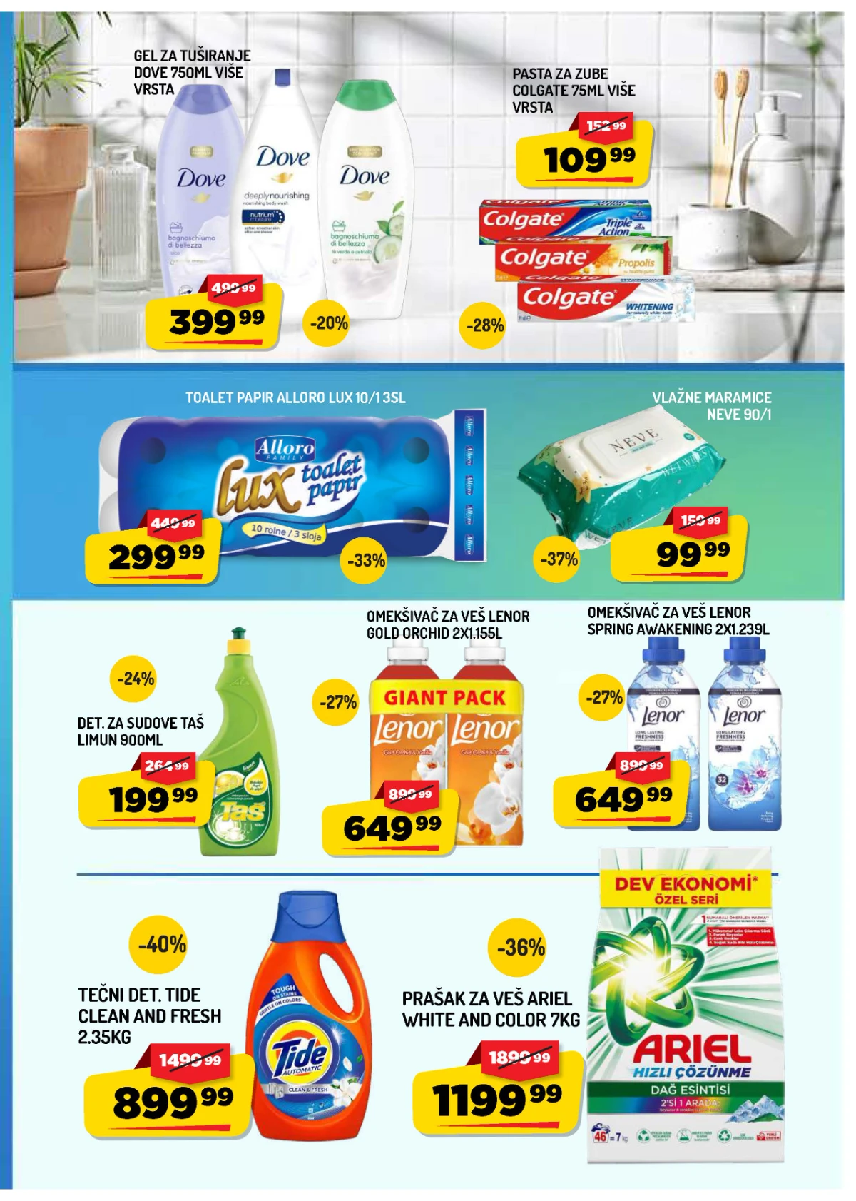 AMAN katalog – Tide, Ariel, Lenor, Dove, Colgate i kućna hemija na akciji
