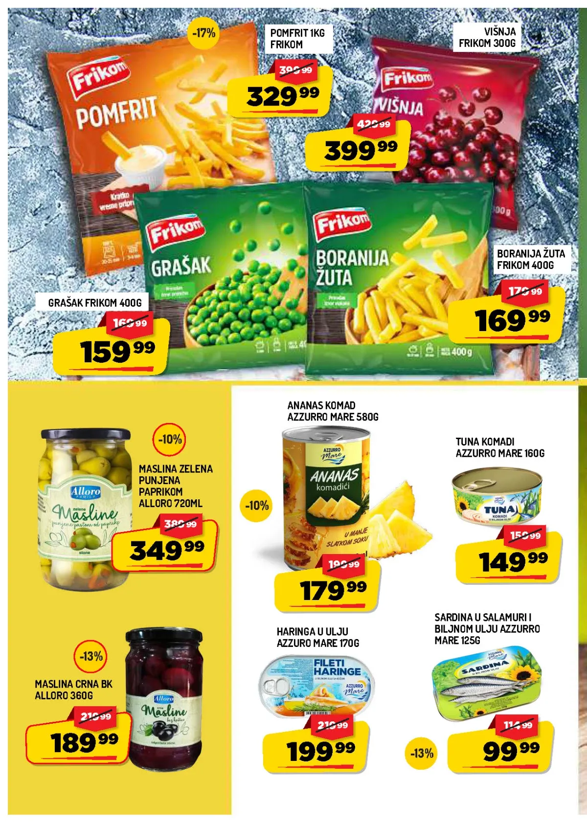 AMAN akcija – Frikom povrće, pomfrit, tuna, sardina i masline