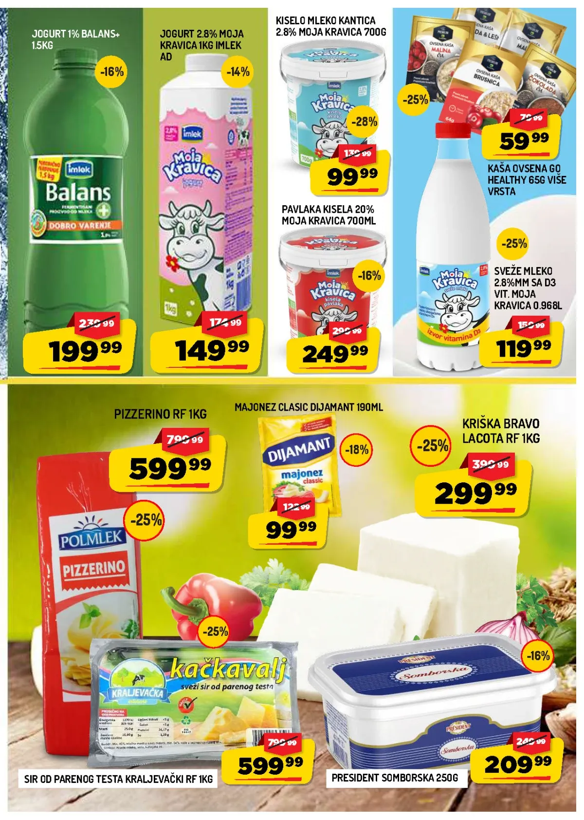 AMAN akcija mlečnih proizvoda – jogurt, mleko, sir i pavlaka