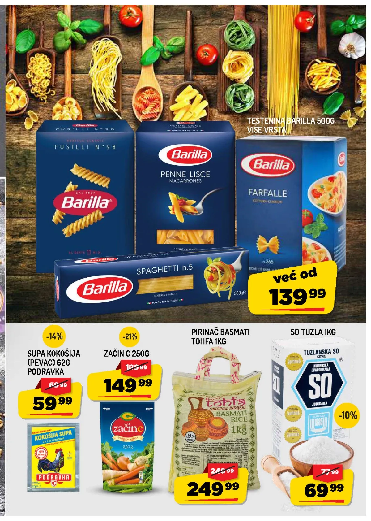 AMAN akcija – Barilla testenina, pirinač, začini, so i supe