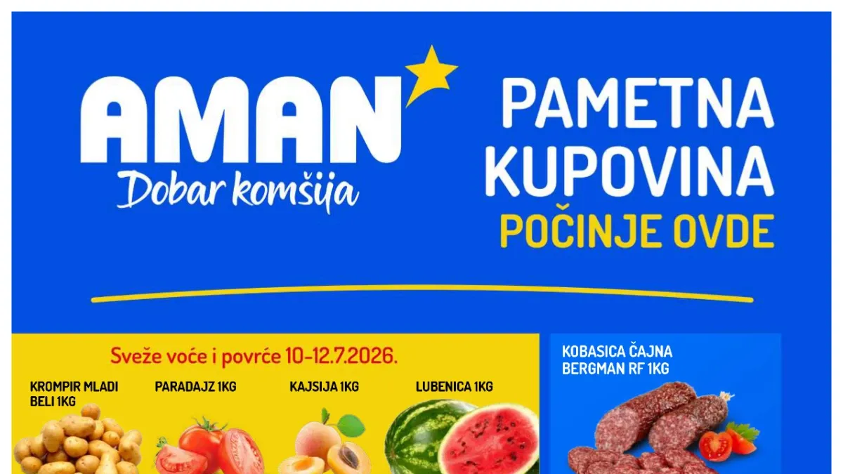 Aman katalog od 10. do 16.07.2026. sa cenama od 21,99 dinara i popustima do 44%.