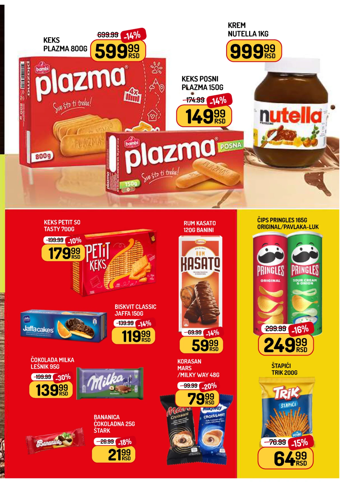 Aman katalog od 10. do 16.07.2026. – Plazma keks, Nutella, Milka čokolada, Pringles i slatkiši na akciji.