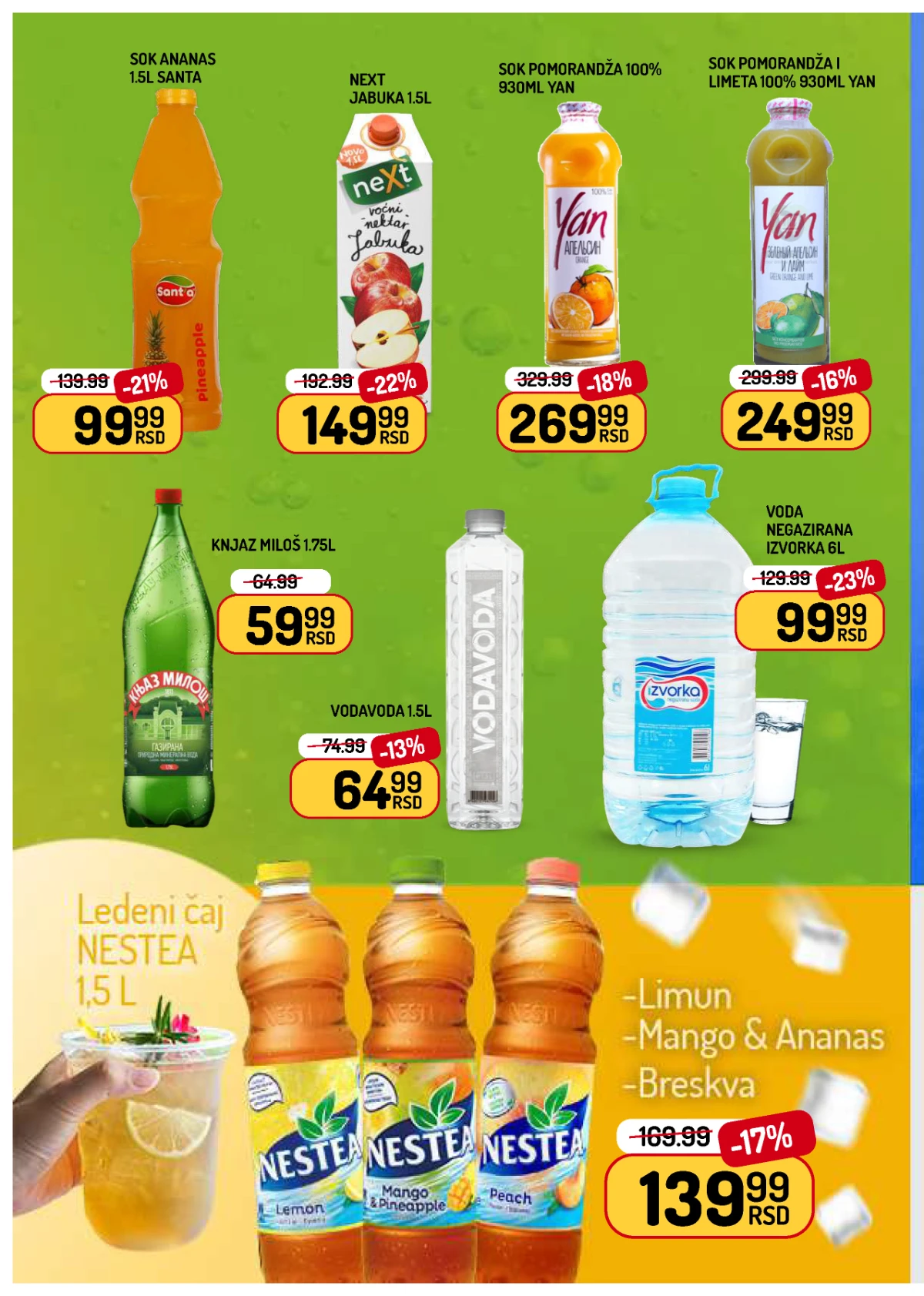 Aman katalog od 10. do 16.07.2026. – sokovi, voda i Nestea ledeni čaj po sniženim cenama.