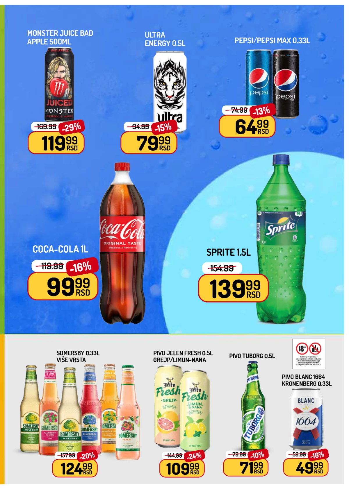 Aman katalog od 10. do 16.07.2026. – Coca-Cola, Pepsi, Sprite, energetska pića, Somersby i pivo na akciji.