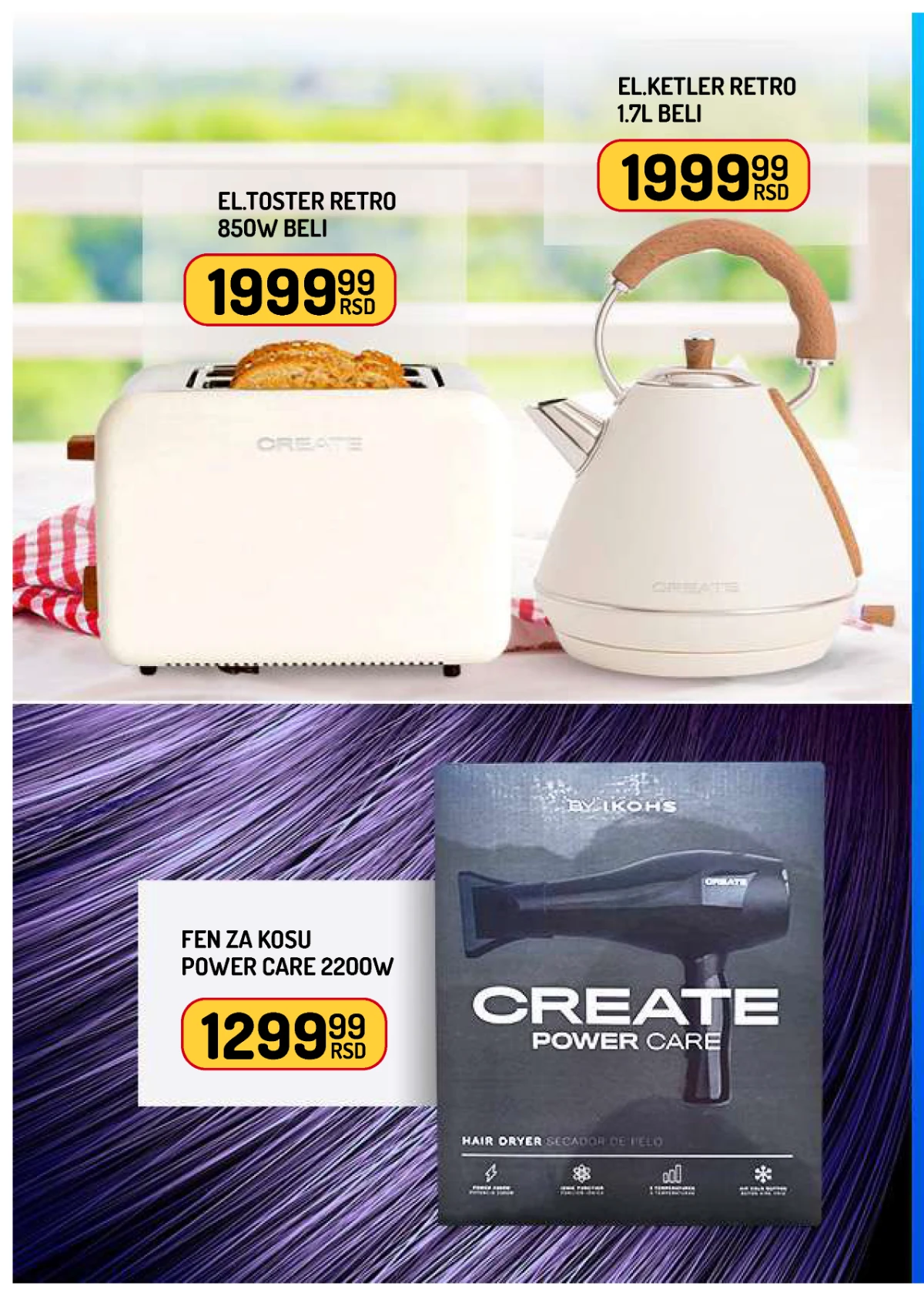Aman katalog od 10. do 16.07.2026. – električni toster, kuvalo za vodu i fen za kosu.