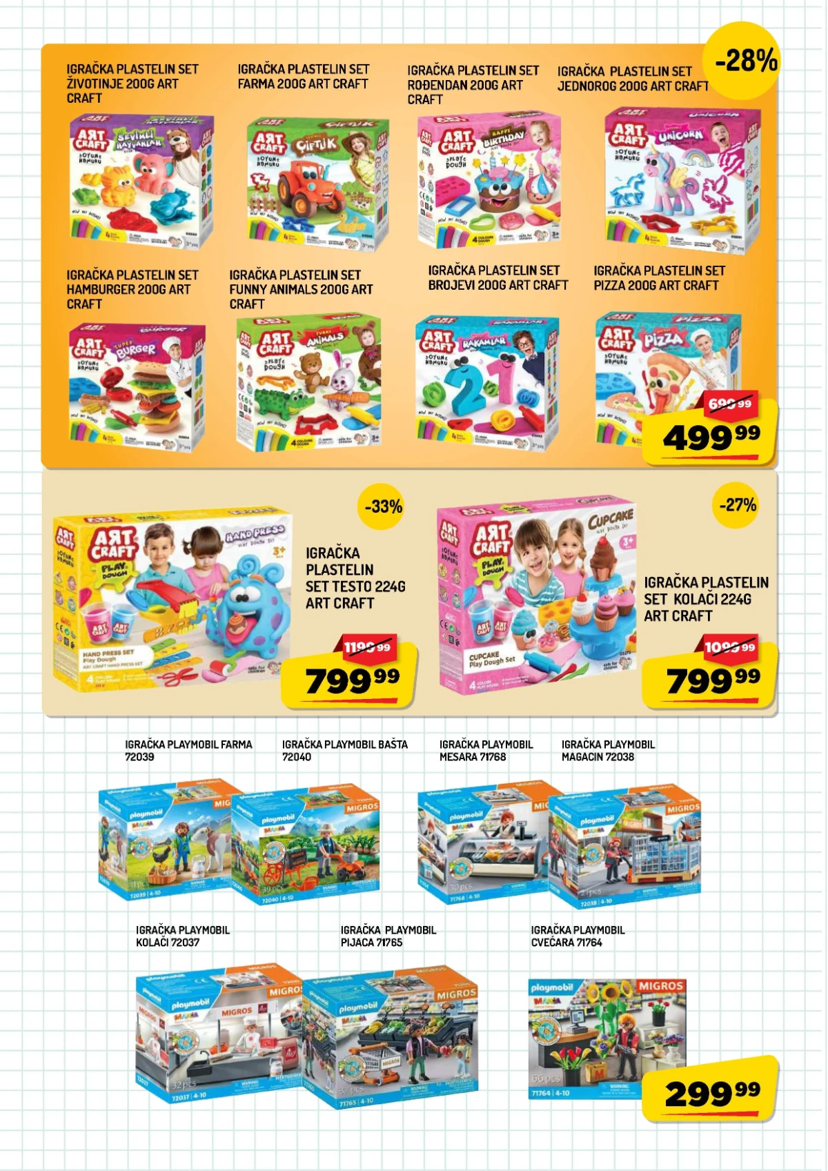 AMAN akcija – Art Craft plastelin setovi i Playmobil igračke uz popuste do 33%