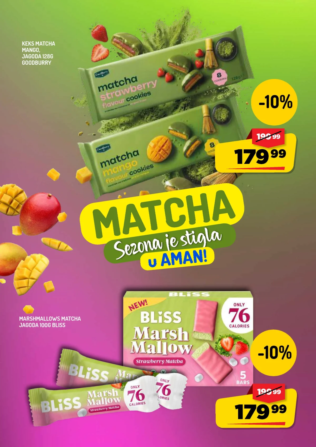 AMAN akcija – Matcha keksi mango i jagoda i Matcha marshmallow uz 10% popusta