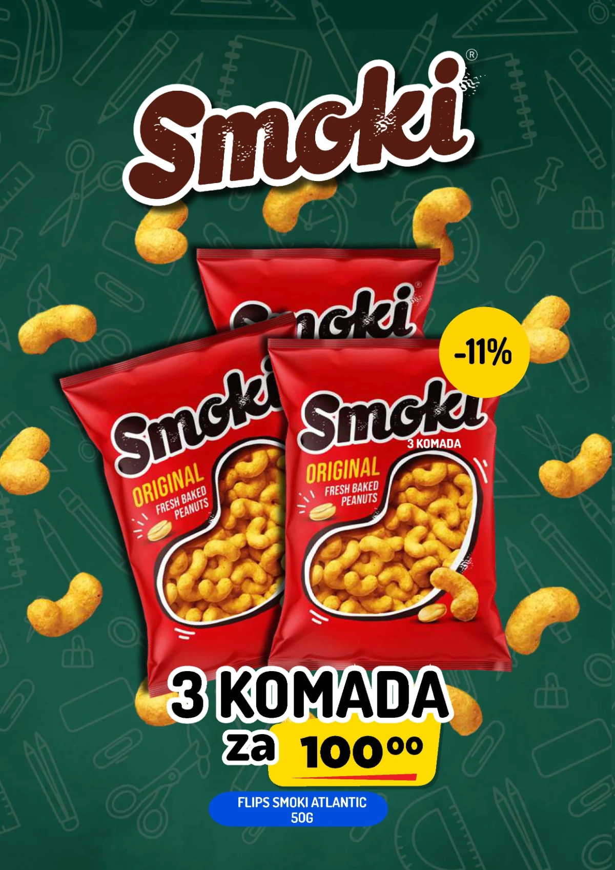 AMAN akcija – Smoki Atlantic 50 g, tri pakovanja po akcijskoj ceni