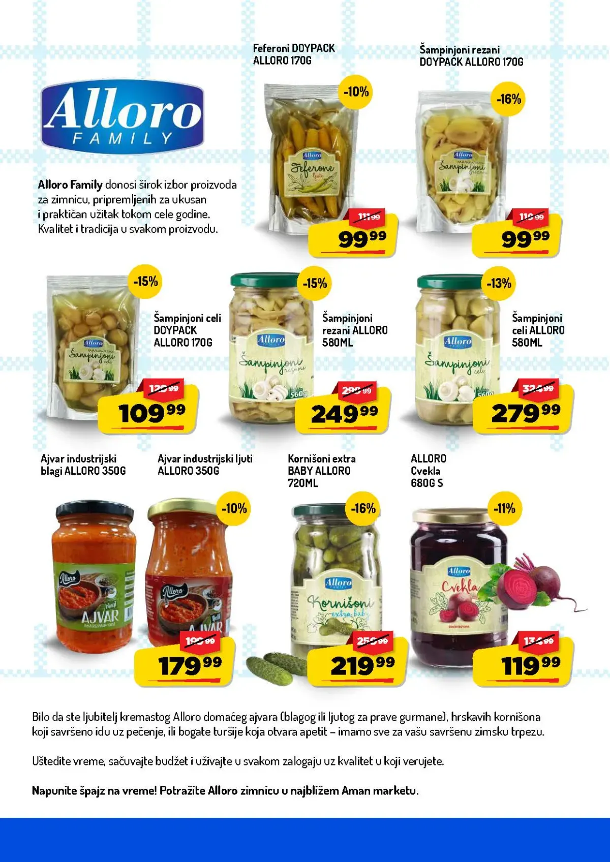 AMAN Zimnica katalog strana 7 – Alloro šampinjoni, ajvar, kornišoni i cvekla
