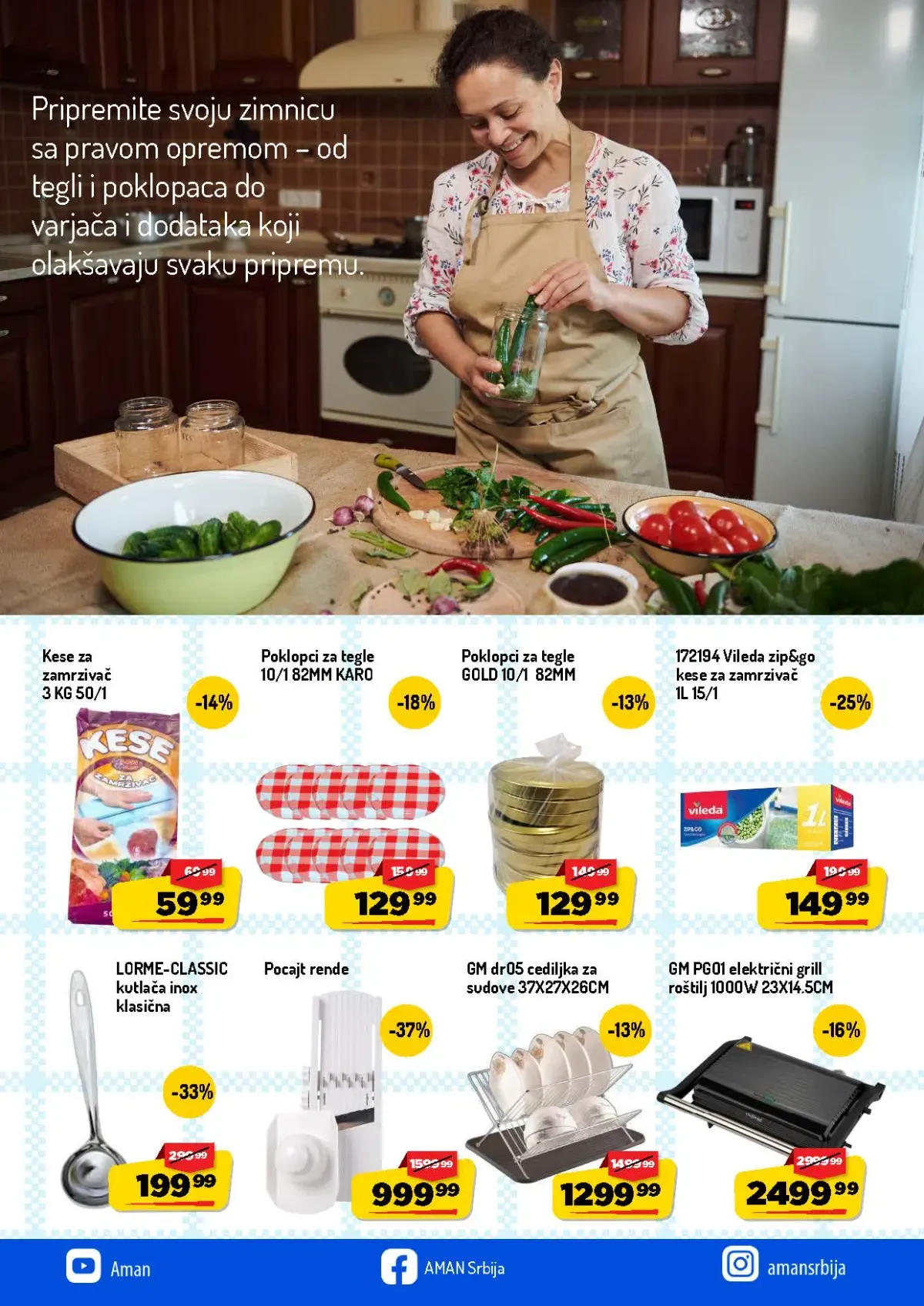 AMAN Zimnica katalog strana 12 – kese, poklopci, kutlača, rende i kuhinjska oprema