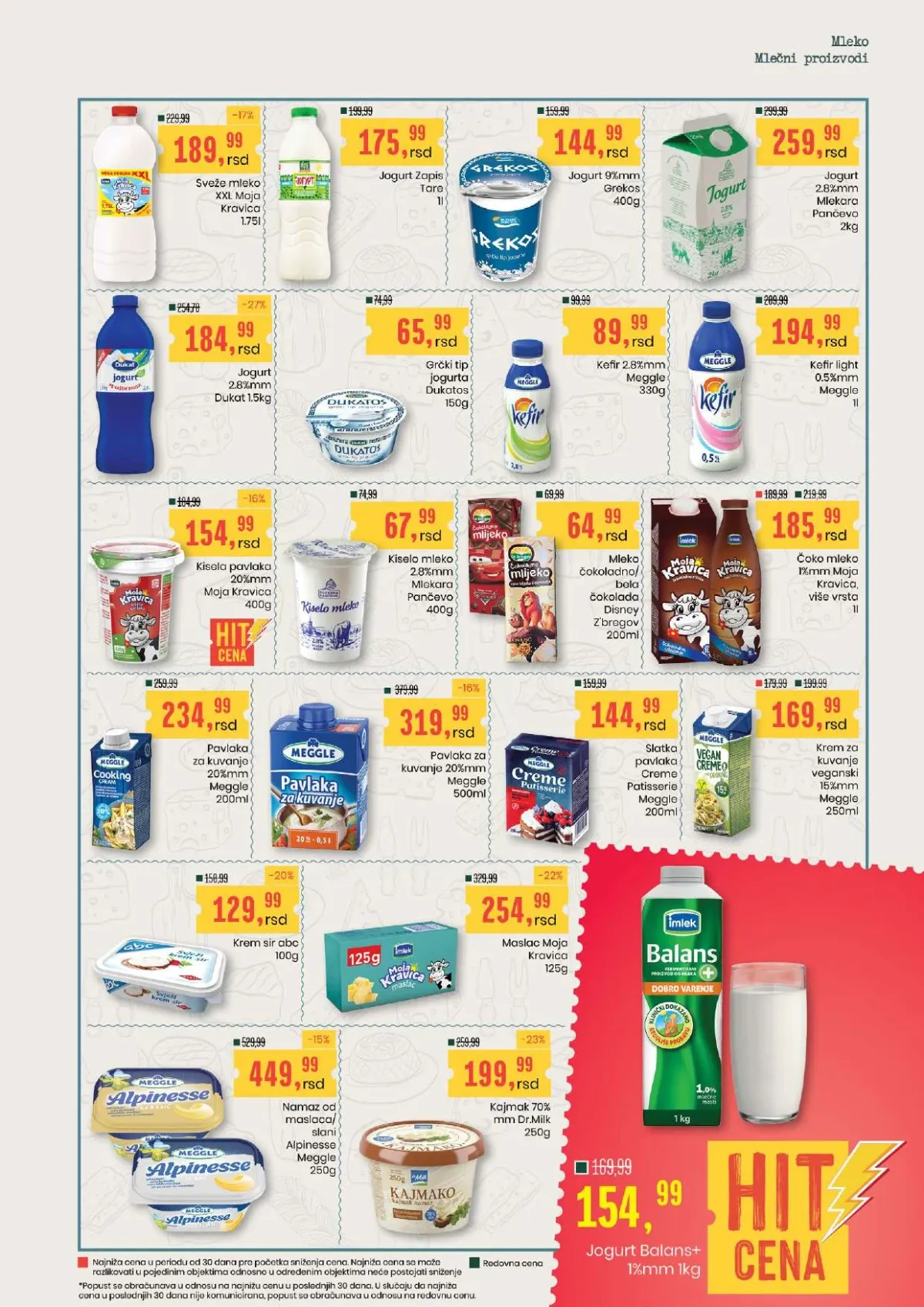 Aroma i City akcija do 19.08.2026. – jogurt, kefir, pavlaka, kajmak, maslac i mlečni proizvodi na akciji